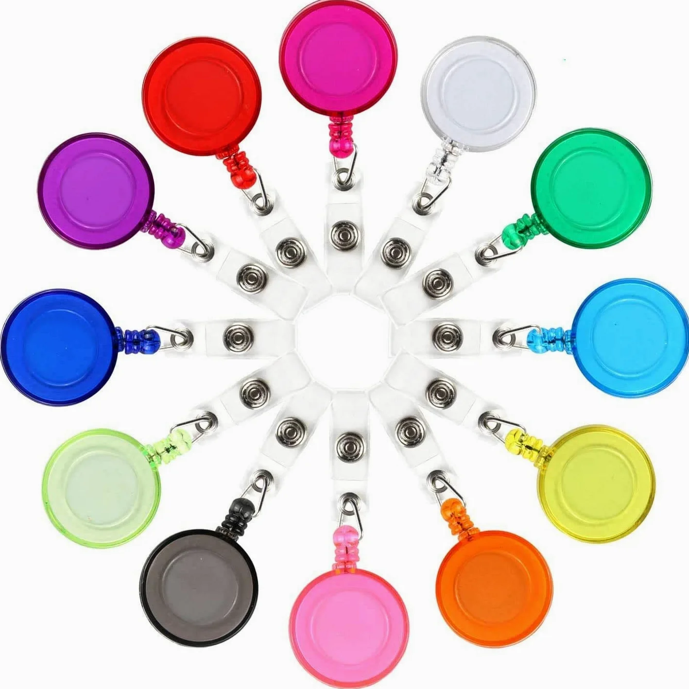 100 porta badge retrattili colorati.