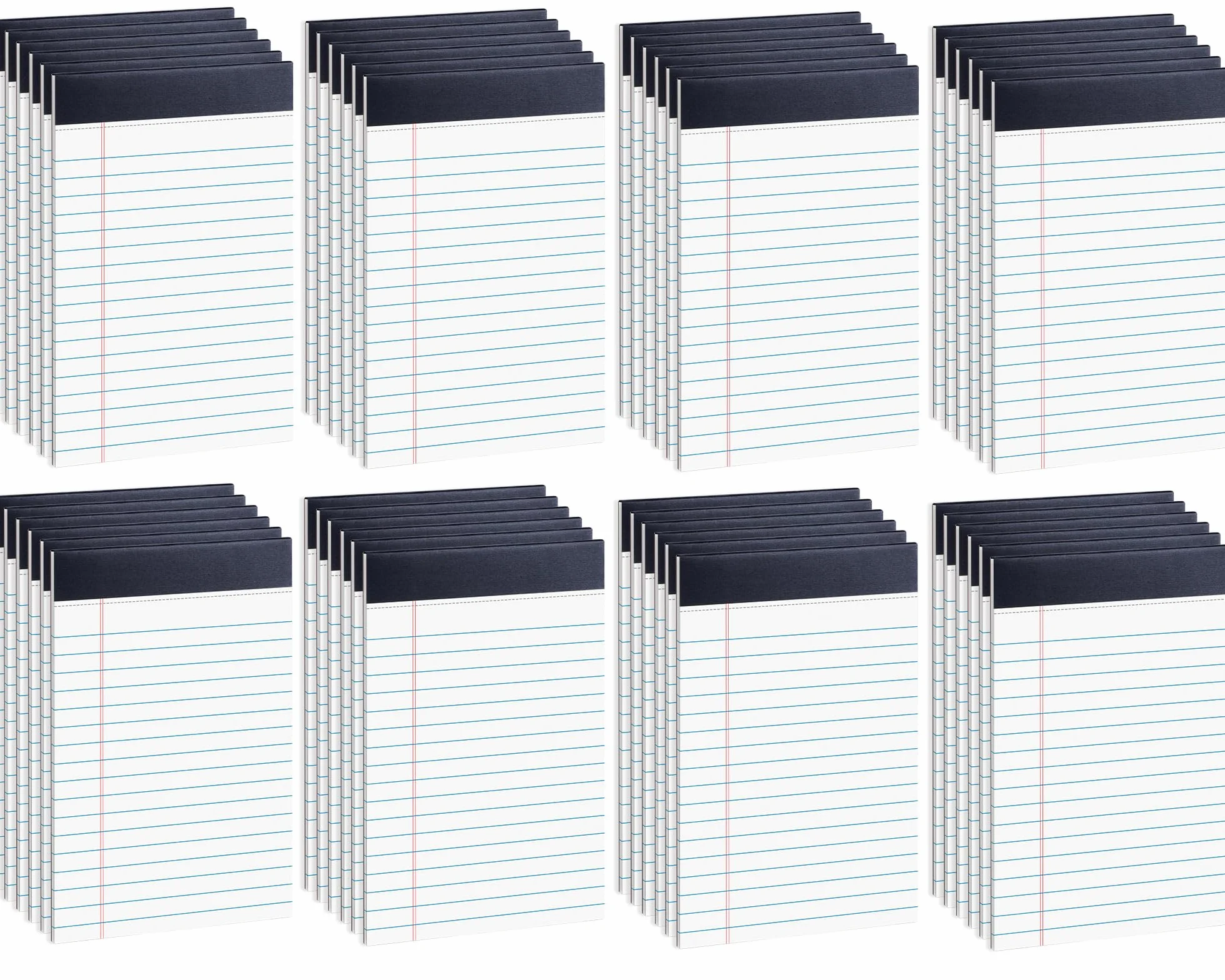 Confezione da 48 blocchetti per appunti legali, 12,7 x 20,3 cm, bianchi, a righe, perforati, per lavoro, studio, lista di appunti quotidiani, quaderni a righe, per ufficio, casa, scuola