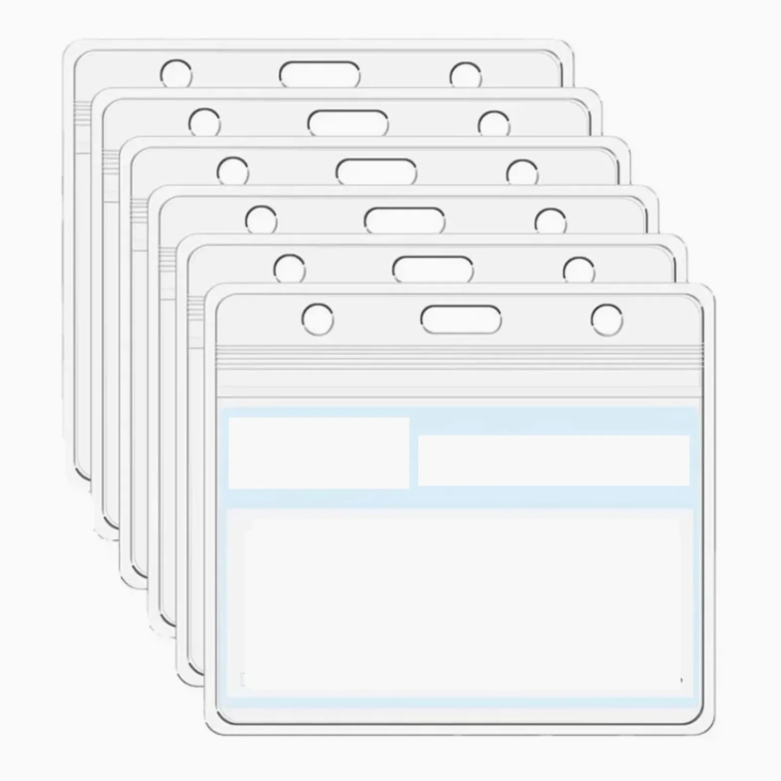 Porta badge, 100 pezzi, porta badge trasparente, per biglietti di lavoro, permessi di lavoro (verticale)