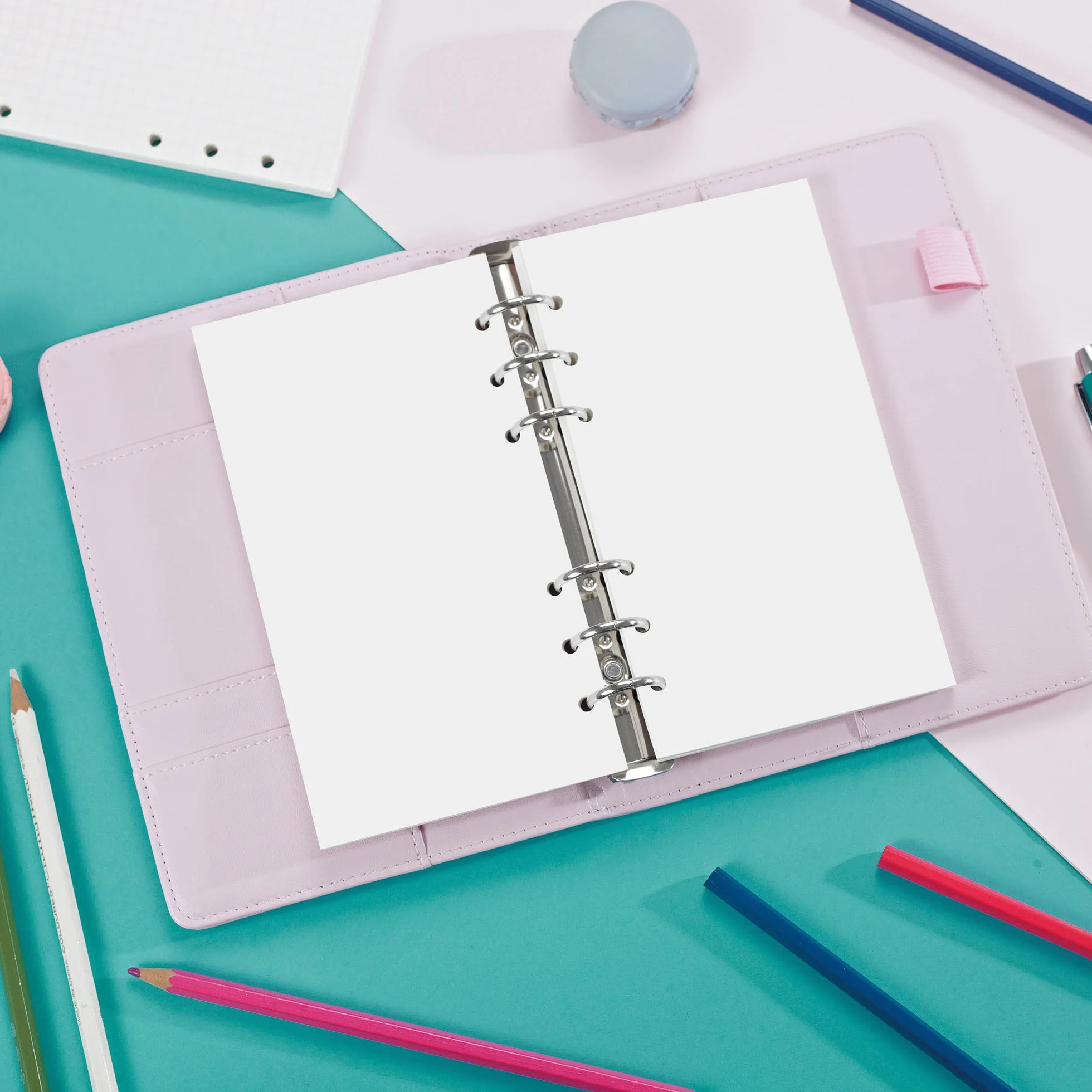 A6 Carta di Ricarica 135 Fogli, Inserti per Planner con Griglia 6 Fori Bianco per Filofax Bullet Journal