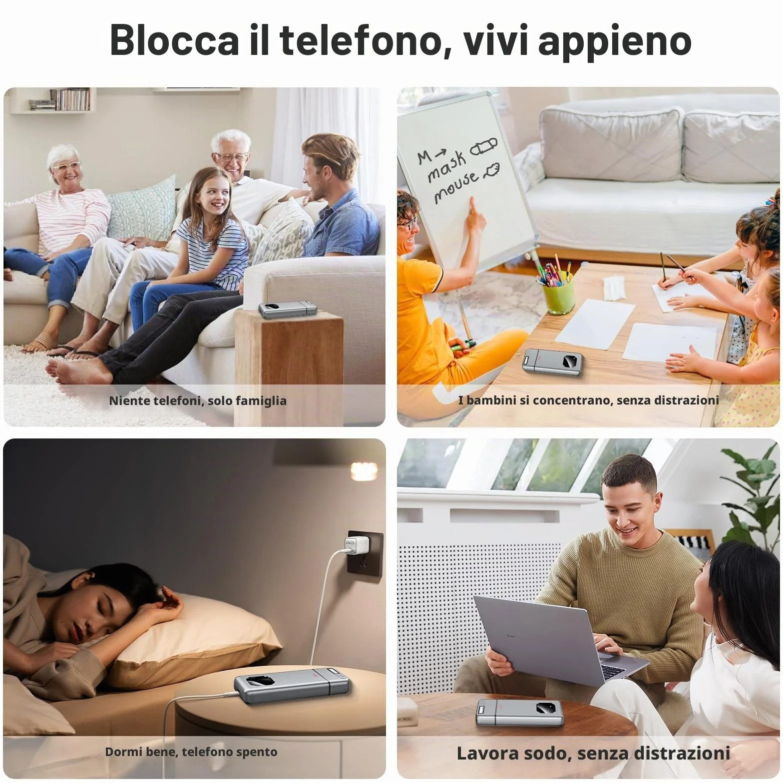 iDiskk Scatola di metallo con serratura per telefono con timer, per bambini, studenti e adulti, autocontrollo, portatile, per smartphone Samsung/Google/iPhone