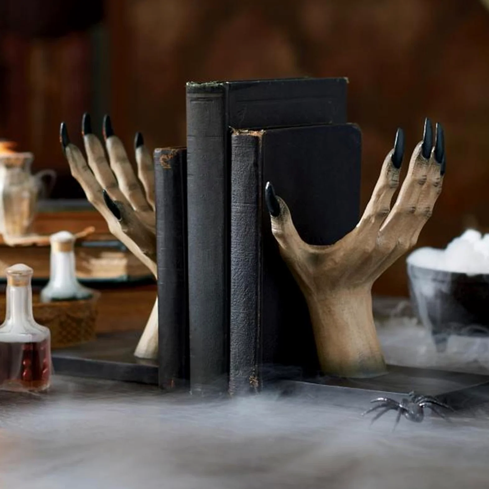 Reggilibri Originali Supporto Mani Di Gotiche In Resina Per Halloween | Fermalibri Di Halloween per Studenti Donne Uomini Comodino Biblioteca Scuola Soggiorno Camera da