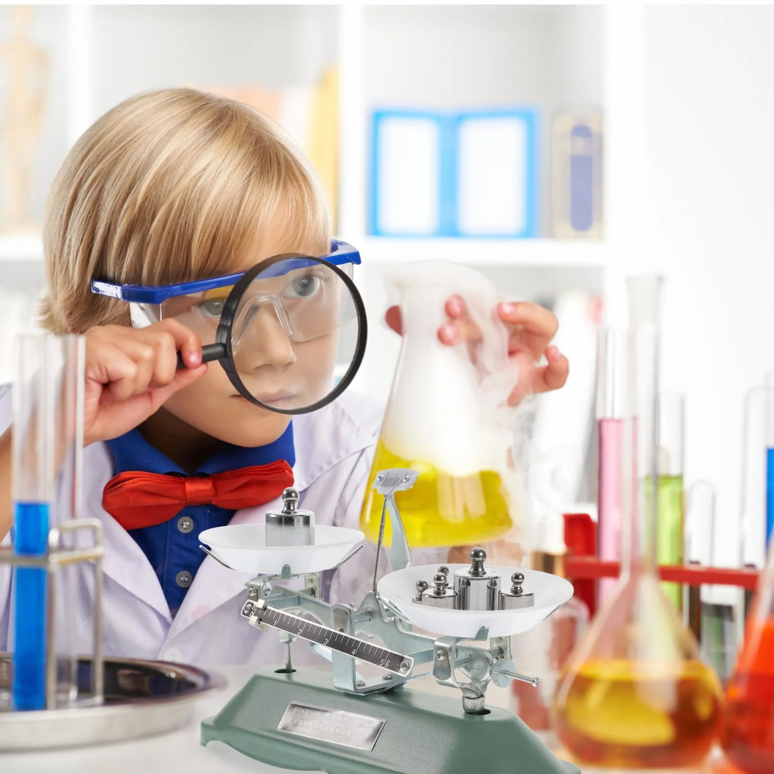 Strumento di Misura da Laboratorio con Tre Bracci Strumento Didattico Facile da Usare con Massine e Pinzette Visualizzazione Comoda per Insegnamento e Laboratorio