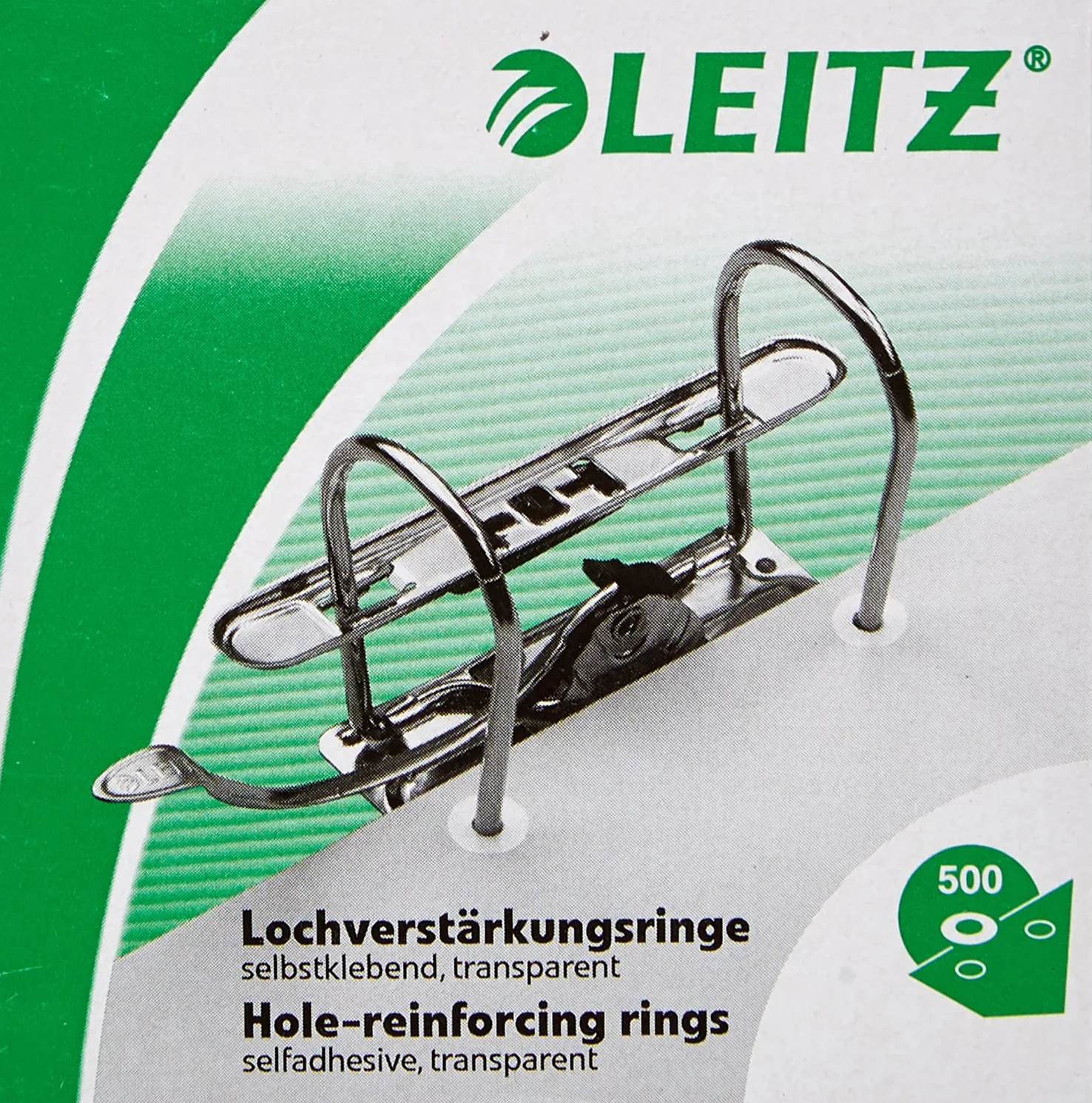 Leitz Anelli di Rinforzo Salvabuchi, Bianco Traslucido, Autoadesivi, 500 sztuk