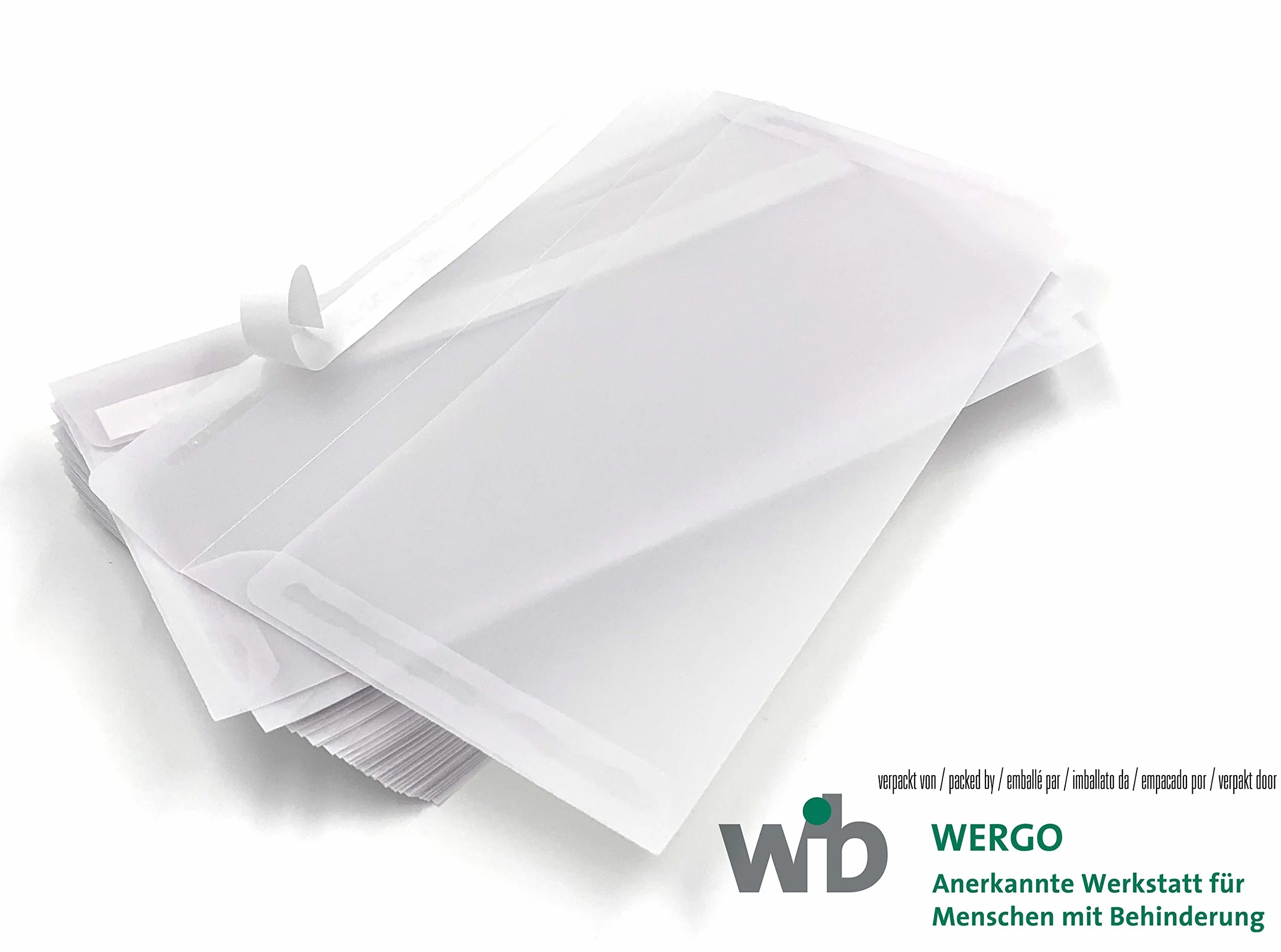 umschlag-discount – buste lettere trasparenti in carta di pergamina per lettere informative, buoni, inviti & Co - 500 buste autoadesive con le dimensioni 220 x 110 mm (DIN lungo)