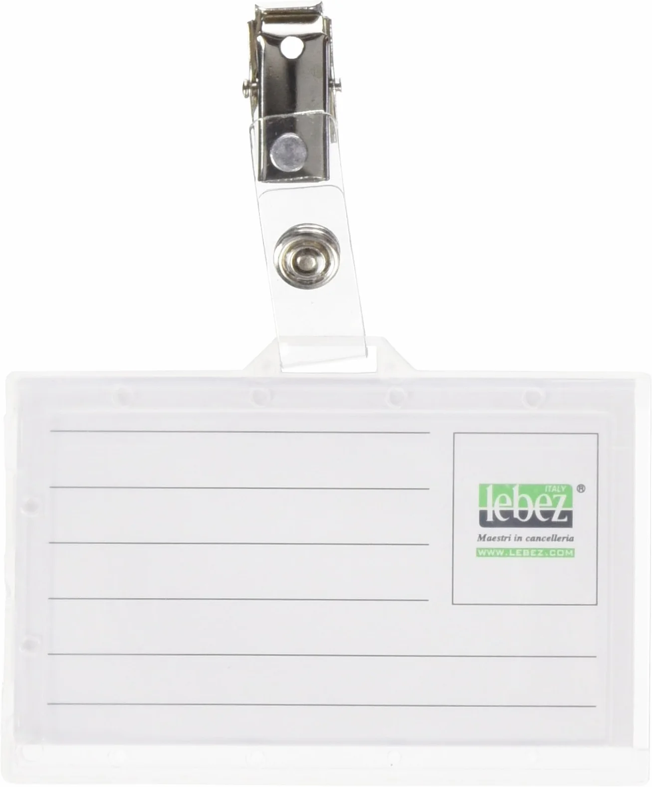 Lebez Portanome Porta Badge Rigido con Clip 90x56mm 50pz