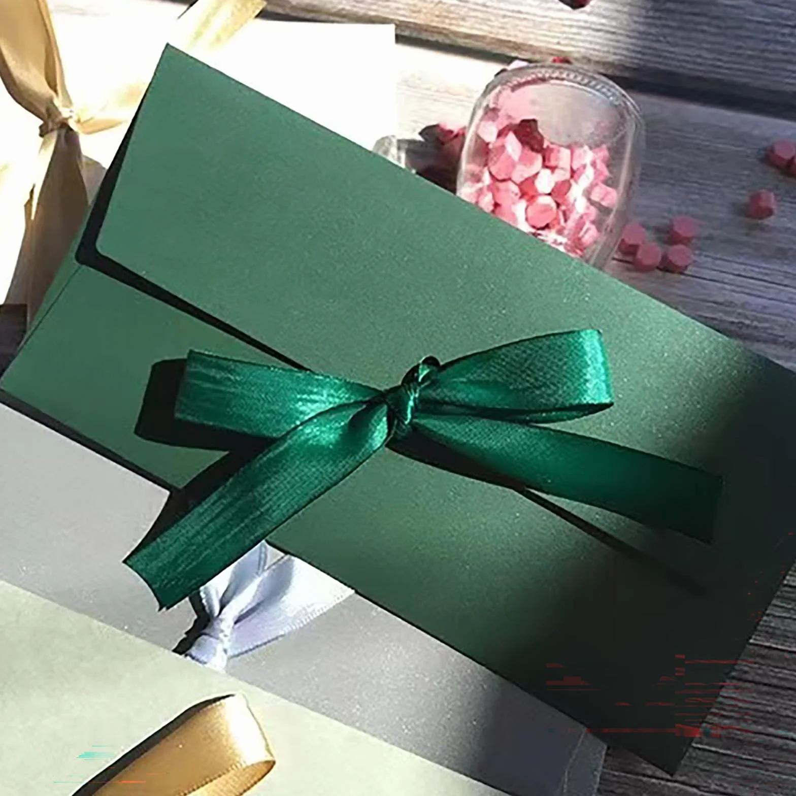 Buste in carta kraft colorate stile retrò 9 colori con nastri per lettere regalo Natale