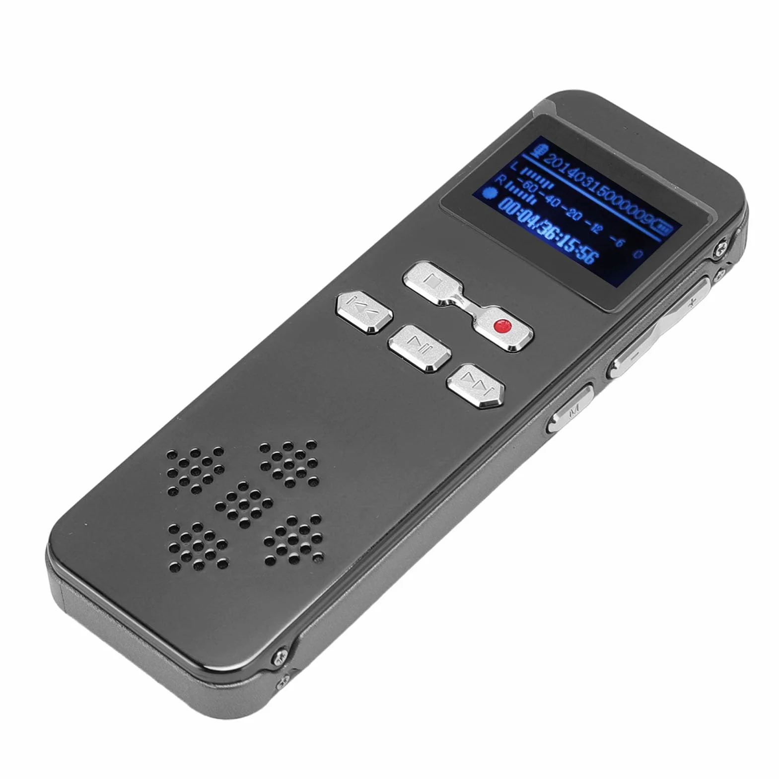 Registratore Vocale Digitale Portatile Schermo HD Stereo Registratore MP3 con Doppio Microfono Ricaricabile USB per Conferenze (32G)