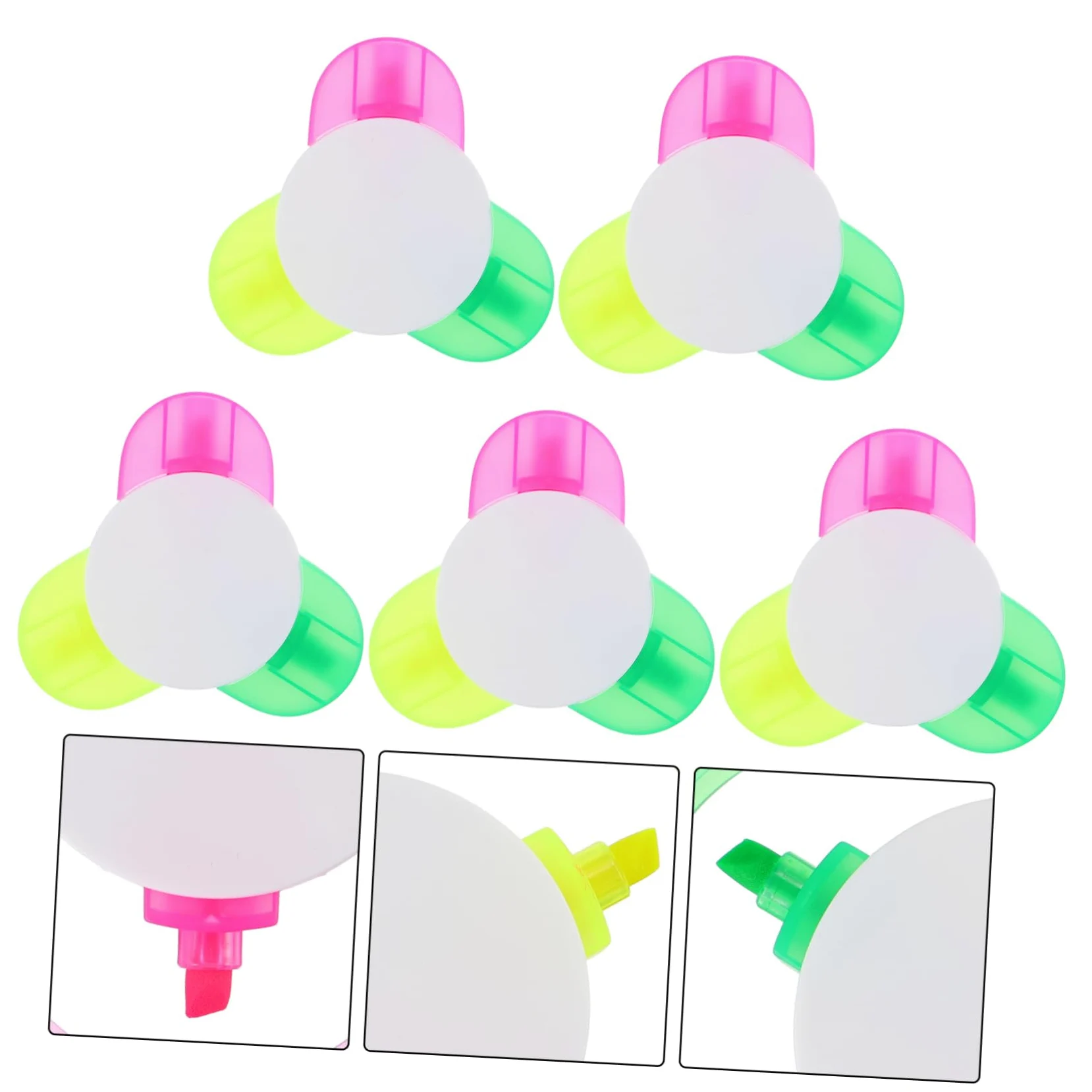 3 Set Di Evidenziatori A Forma Di Petalo 3 Penne Fluorescenti Leggere E Compatte Per Ragazzi E Ragazze Della Scuola Adulti A Forma Di Petalo 5 Pezzi*3