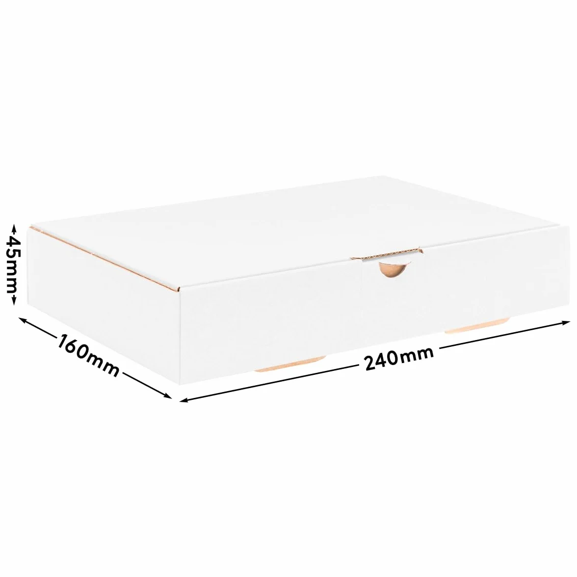 verpacking scatole postali piatte 24 x 16 x 4,5 cm A5 MB 3 bianco - Spedizione Postale scatole cartone scatole cartone con coperchio 25 pezzi