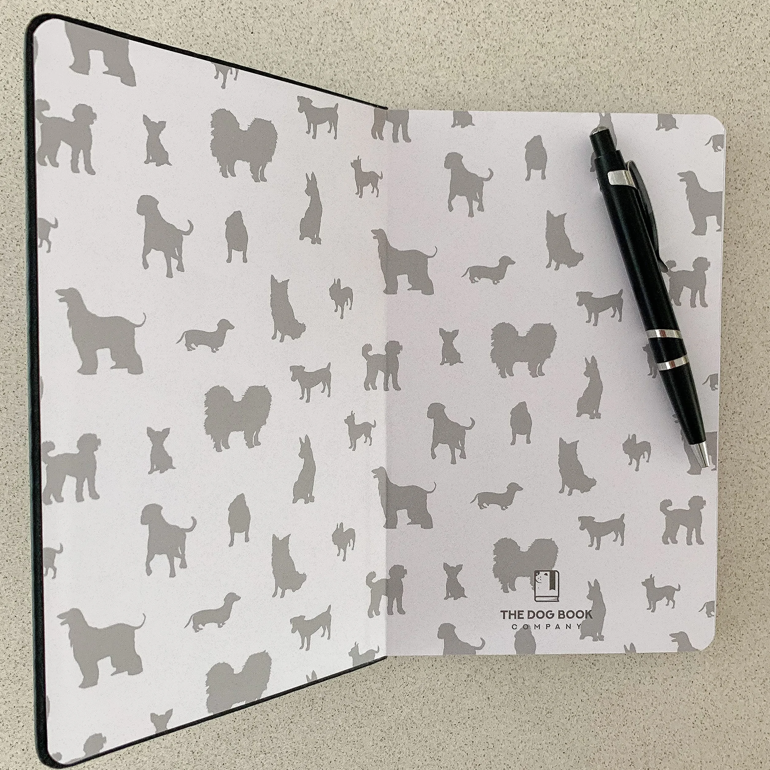 Schnauzer - Taccuino A5 con copertina rigida, in pelle PU, pagine a righe da 100 g/m², segnalibro, taccuino o diario (nero)
