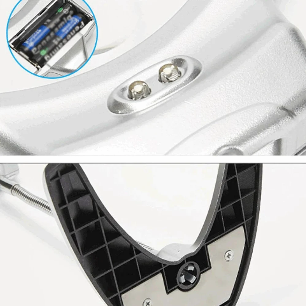 Lente d'Ingrandimento Pieghevole a LED, Lampada da Tavolo Pieghevole da Donna con Supporto in Metallo, Lente d'Ingrandimento con Scala, Nuvole di Buon auspicio