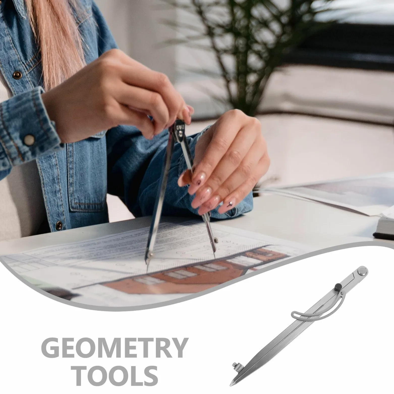 GLEAVI Compasso di Precisione Resistente e Riutilizzabile in Ferro Argento per Disegno Tecnico e Matematica per Festa Scuola Decor e Uso Domestico