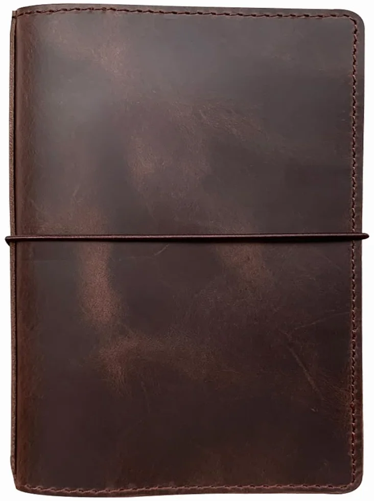 Travelers Notebook Cover con tasche interne, slot per carte di credito e portapenne, formato B6, marrone scuro