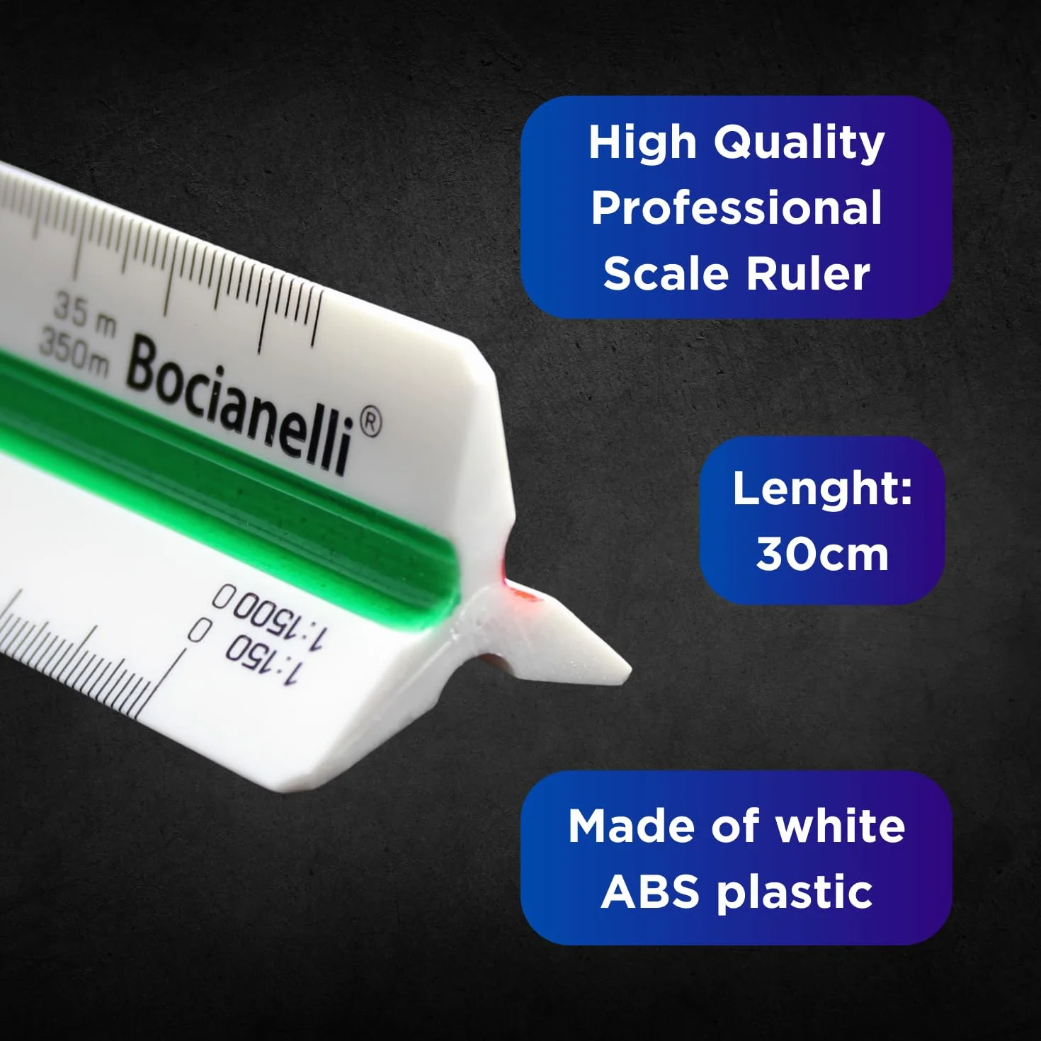 30 cm Scalimetro in Plastica Righello Triangolare Professionale 1:20 1:25 1:50 1:100 1:125 1:150 1:200 1:500 1:1000 1:1250 1:1500 1:2500 Disegno Tecnico Architettura Ingegneria