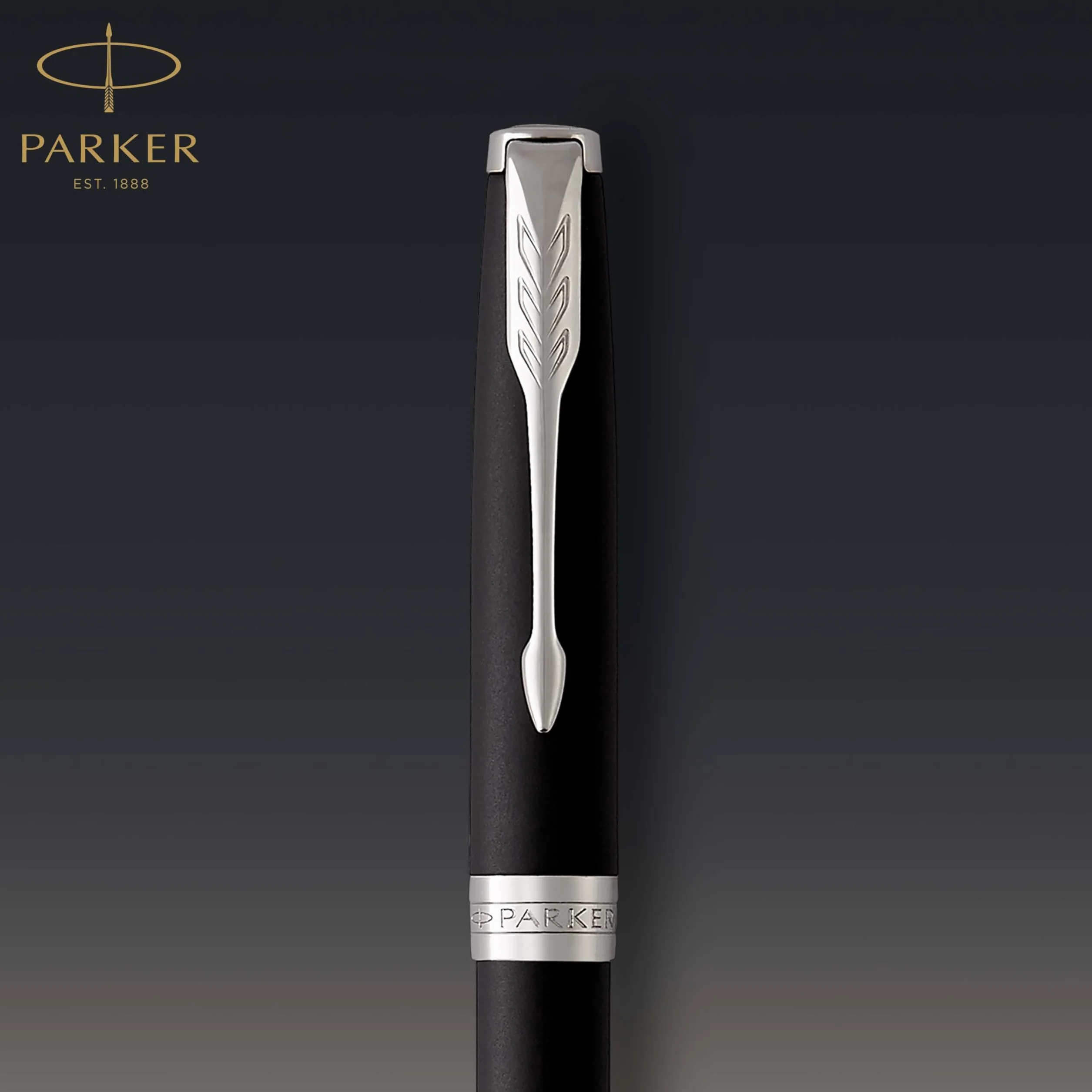 Parker Sonnet penna a sfera nero opaco finiture palladio pennino medio Confezione regalo