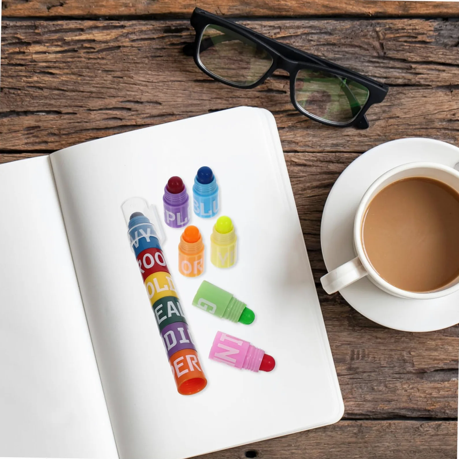 Gatuida 6 Set Evidenziatori Colorati per Studenti Penne Fluorescenti con Punta Fine per e Scrittura Forniture Scolastiche Versatili