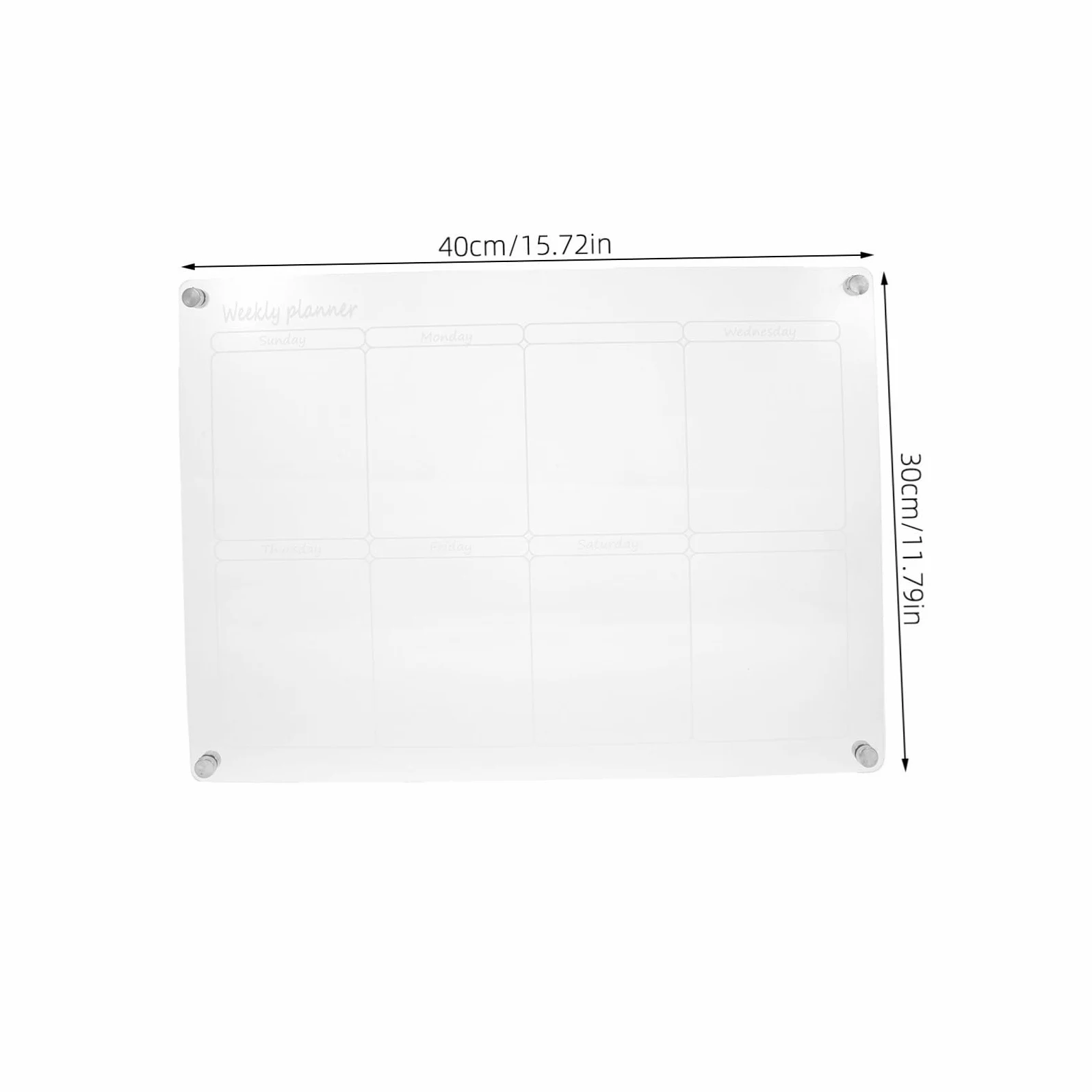 Calendario Magnetico Settimanale per Frigorifero Lavagna Trasparente Cancellabile Secco Organizzatore Mensile per Pasti con Forte Attacco Magnetico Facile da Pulire e
