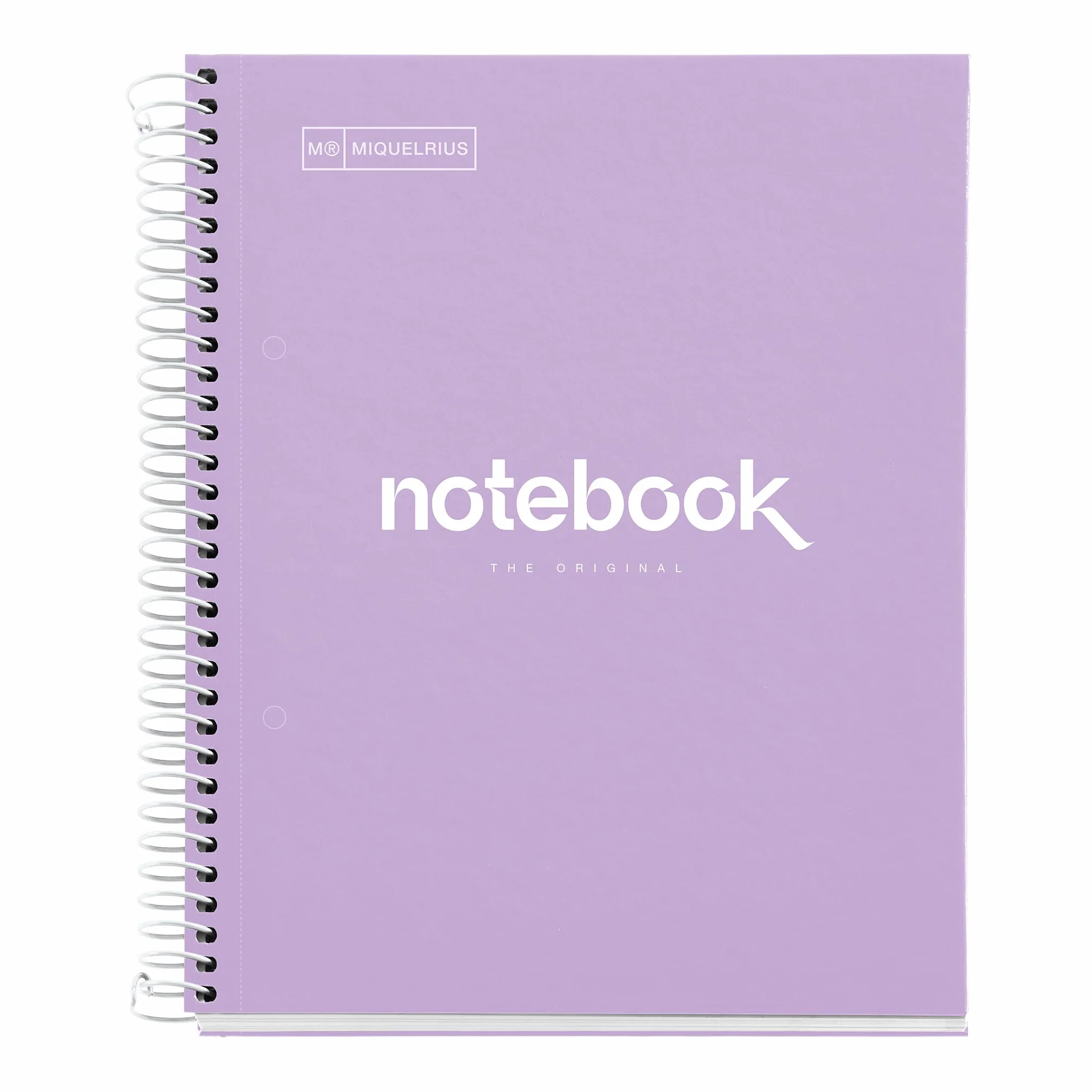 Miquelrius Quaderno A5 Notebook Emotions 80 Fogli 90 g/m² Righe Orizzontali 7 mm Spirale Microforata Copertina Extra Rigida Lavanda