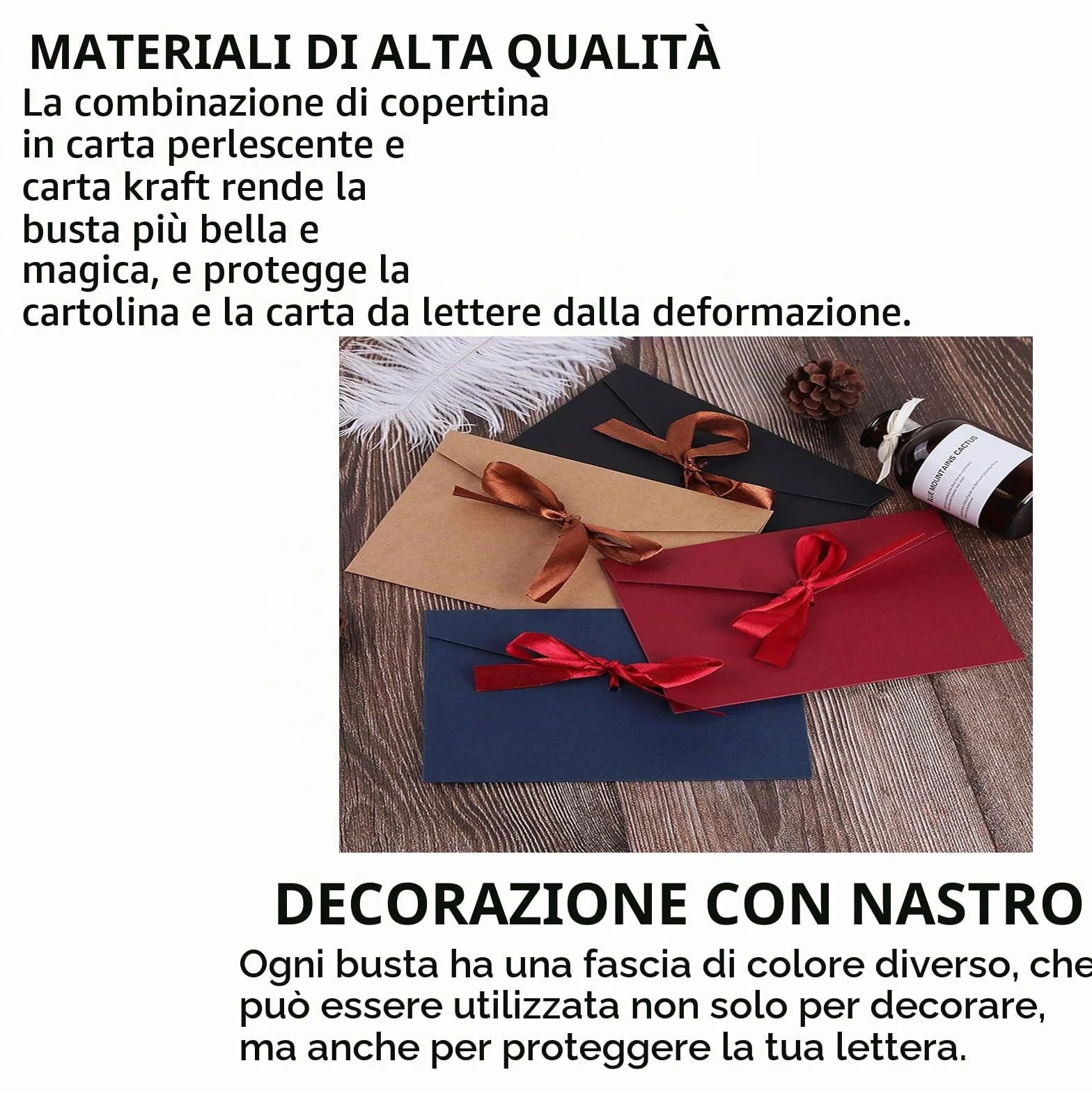 Buste di Carta Kraft Retrò 22x11cm 24 Pezzi 12 Colori per Inviti Matrimonio