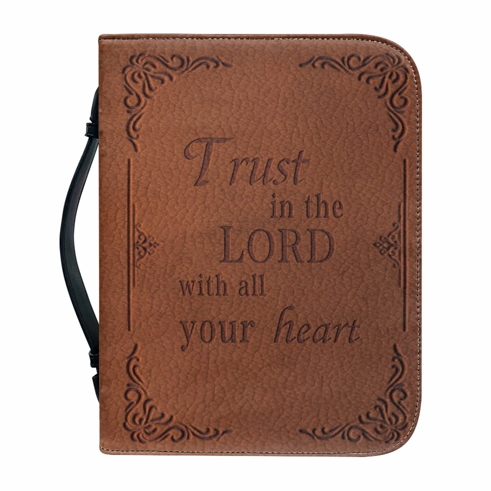 Custodia Bibbia in Pelle Personalizzata con Cerniera Grande Borsa Biblica Donna