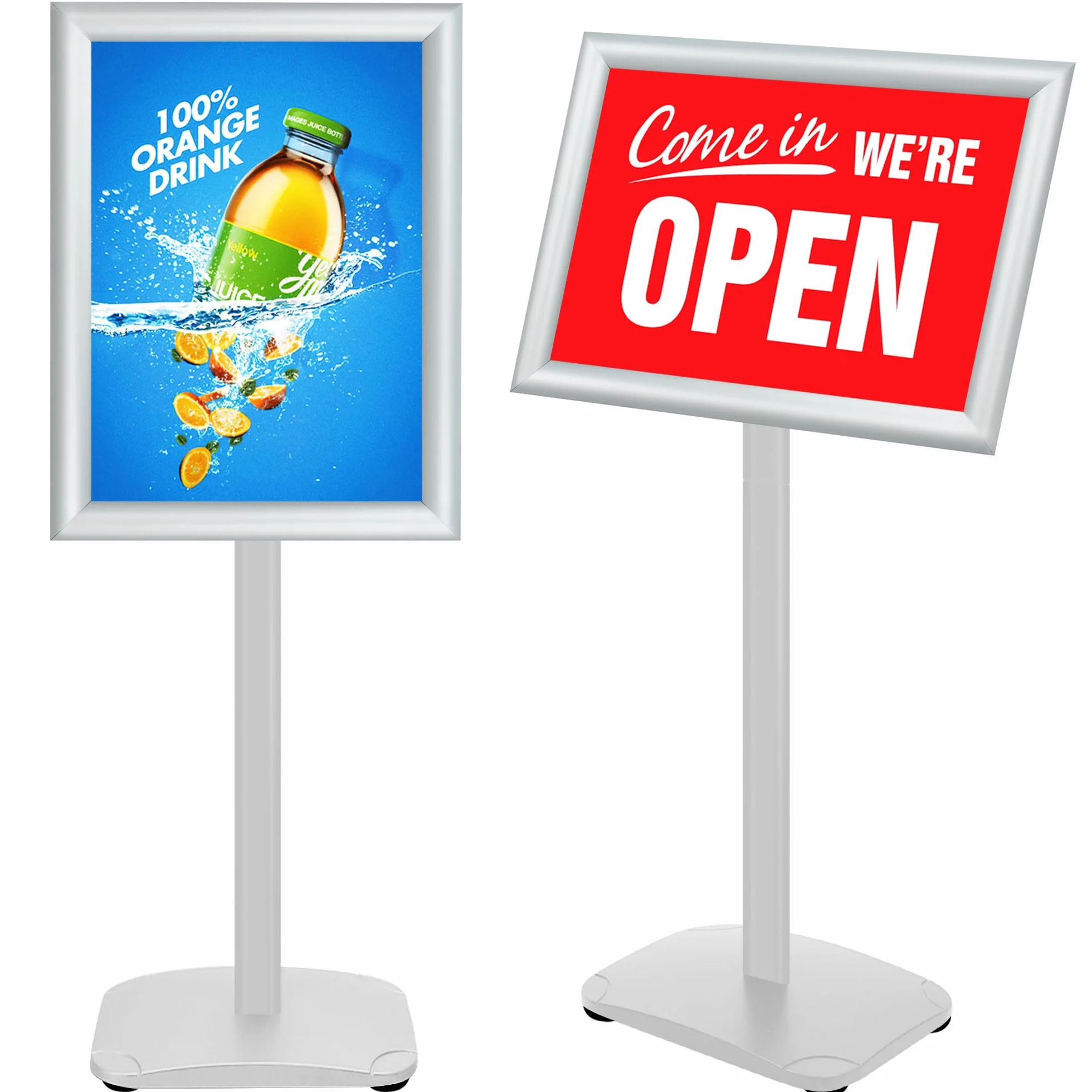 Supporto Informativo Con Base Pesante, Supporto Informativo Regolabile In Altezza, Formato A3 Supporto Per Espositore, Supporto Per Poster, Struttura a Scatto, Argento