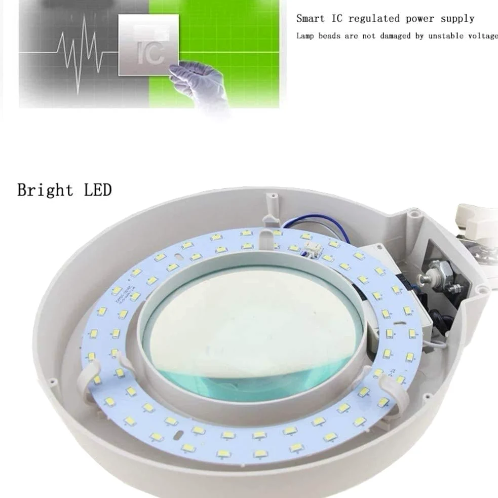 Lampada da Lettura da Tavolo con Lente d'Ingrandimento, Lente d'Ingrandimento a LED ad Alta Potenza, Lente d'Ingrandimento Gratuita, Lenti d'Ingrandimento Illuminate a LED Luminosi
