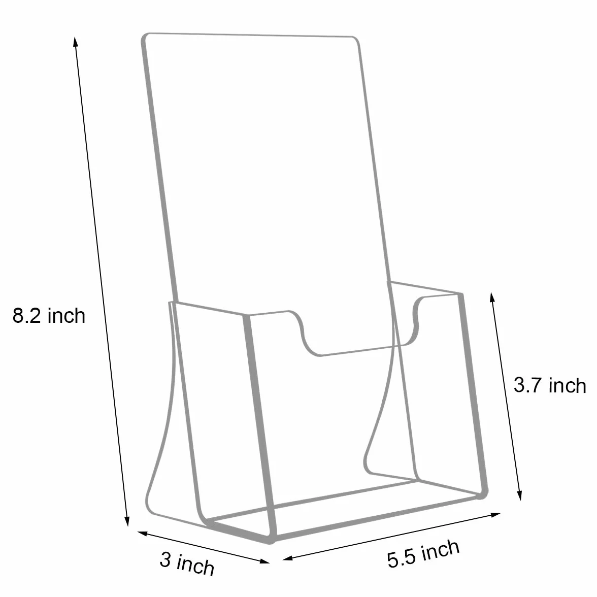 NIUBEE - Porta brochure in acrilico di alta qualità, larghezza 5,5 cm