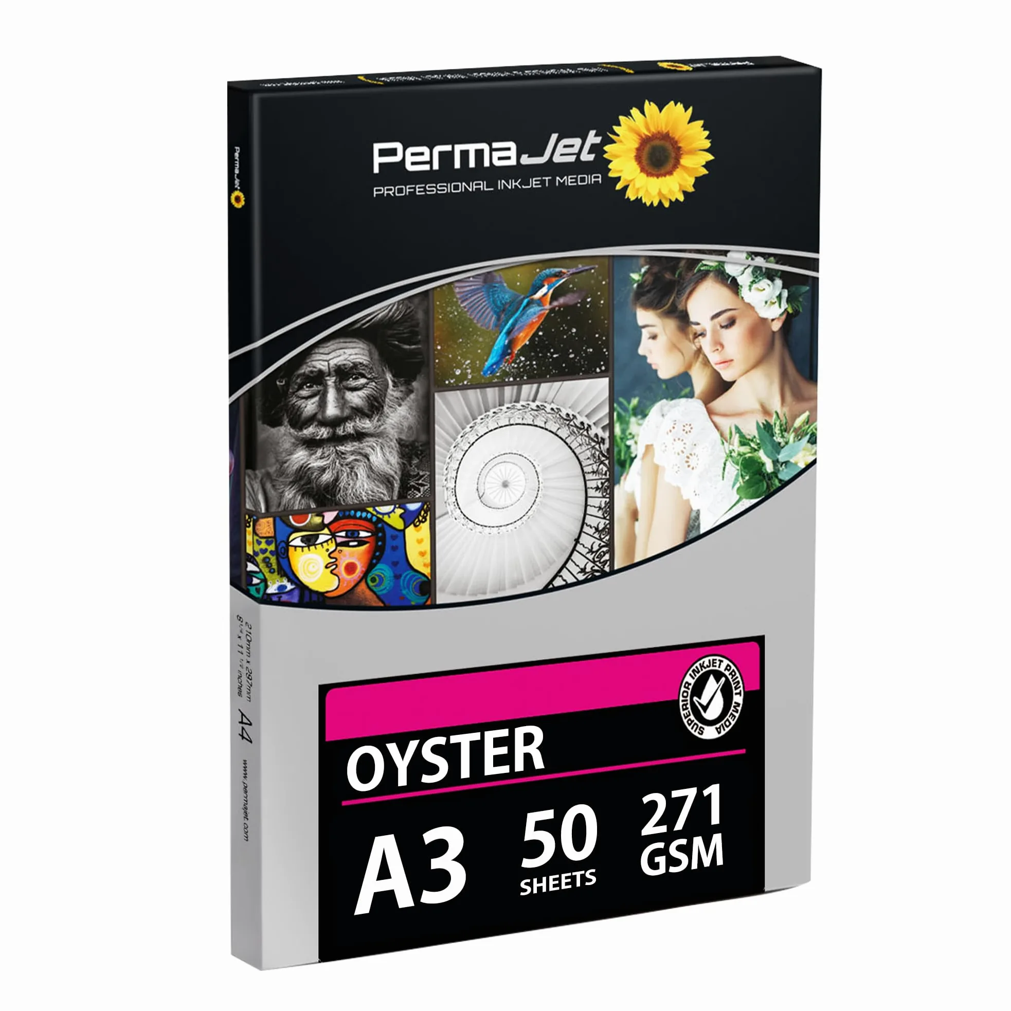 PermaJet 50924 - Carta digitale Oyster con finitura fotografica, formato A3, peso 271 g/m2, per stampanti a getto di inchiostro