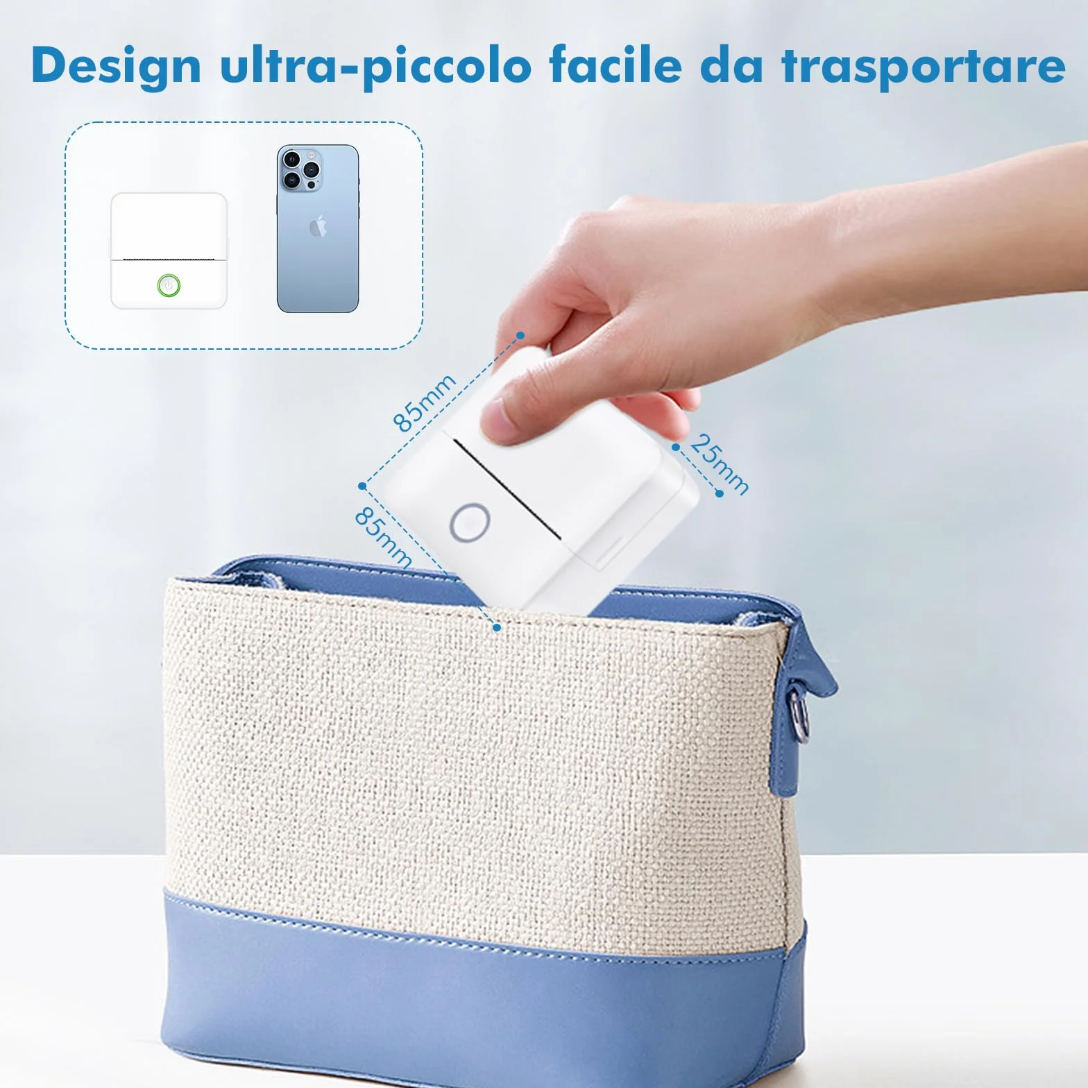 Stampante Etichette Autoadesive Bluetooth Portatile per Android iOS