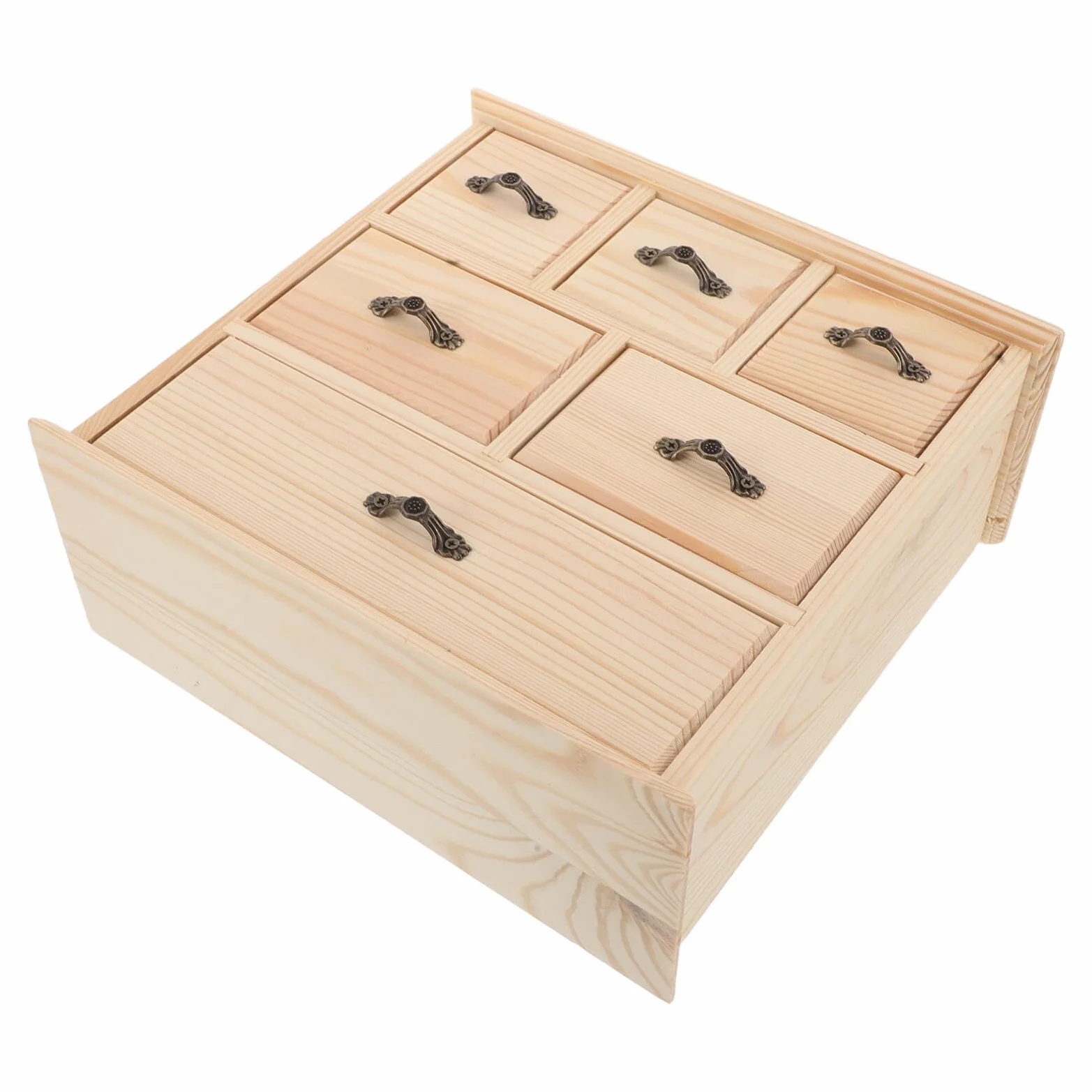 Organizer Scrivania in Legno con Porta Cancelleria e Documenti Cassettiera da Scrivania in Legno Naturale per Ufficio e Casa Scatola Portaoggetti Compatta