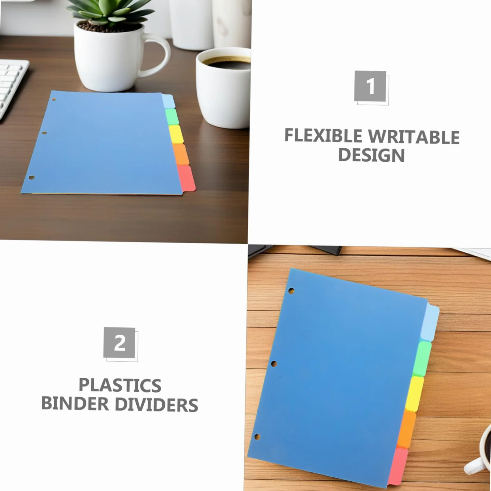 SHINEOFI 20pezzi Divisori in Plastica per Raccoglitori con Linguetta Colorata Vuota per Scrivere per Quaderni Anelli Divisori Linguetta Riutilizzabili per Ufficio Casa e Scuola