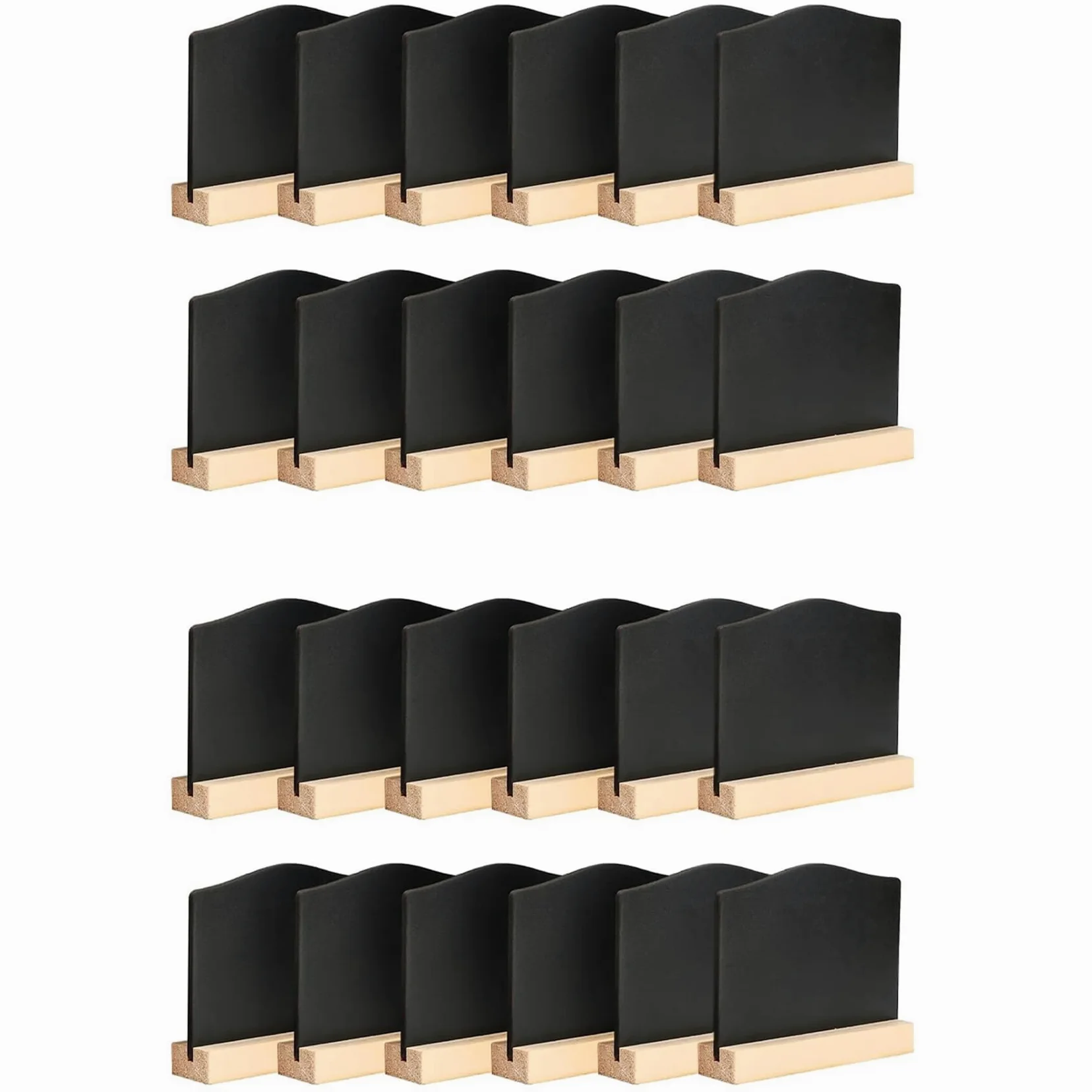 Breeshy Confezione da 24 mini lavagne nere per appunti di cucina con supporti 10 x 7,2 cm, lavagna nera per messaggi da tavolo