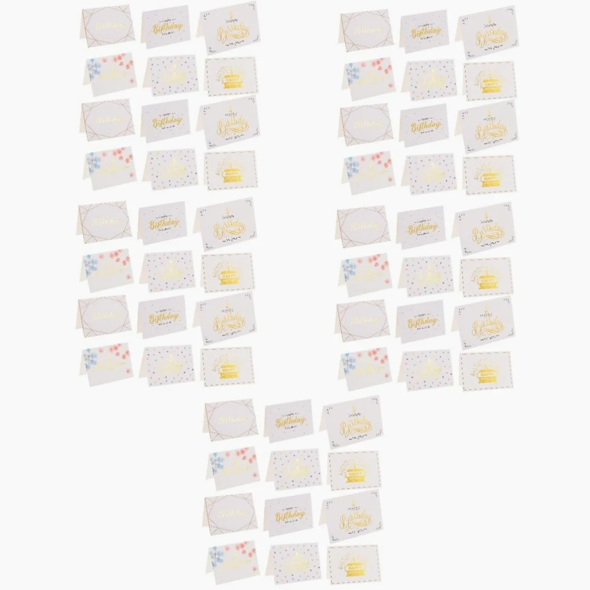 COHEALI 300 Pezzi 60 Biglietti di Auguri di Compleanno Stampa a Caldo, Carta Liscia e Inodore, Set Multi-Design Colorato per Festa, Insegnanti e Celebrazioni Familiari, Forniture per