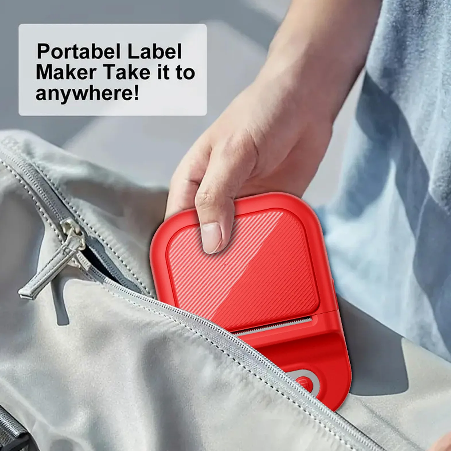 Etichettatrice, Stampante Portatile per Piccole Etichette Bluetooth, Piccola Stampante Termica Wireless Senza Inchiostro Bianco Nero con APP per L'organizzazione 'ufficio Domestico (rosso)