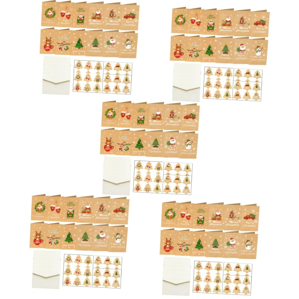 120sets Biglietti Natalizi Decorativi Buste e Adesivi Classici Biglietti Per Design Per e