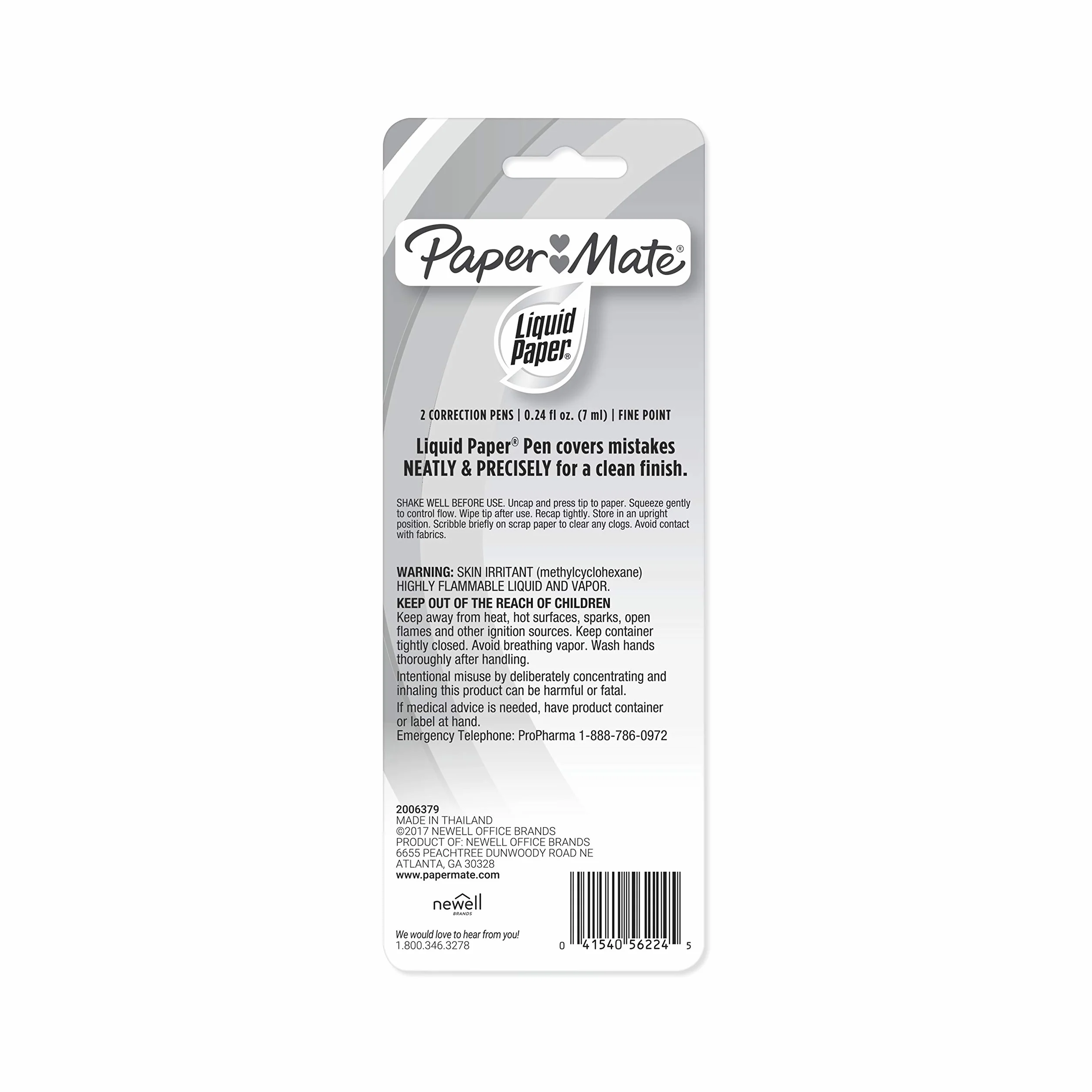 Liquid Paper All-Purpose Correction Pens, 2 Pack