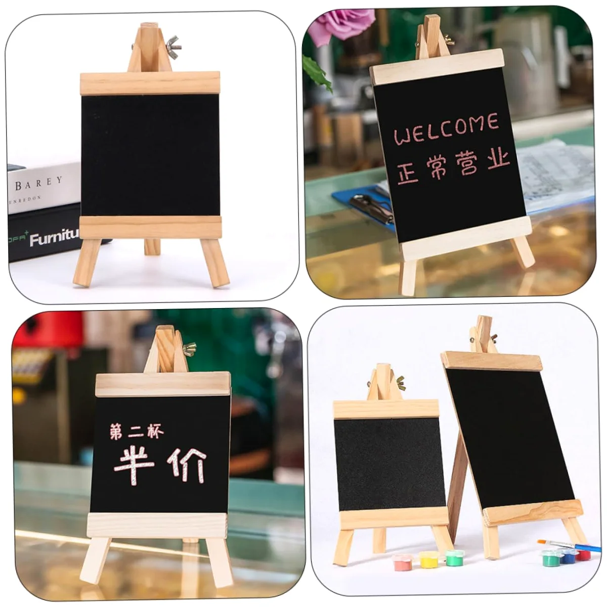 Operitacx 6pezzi Lavagna Decorativa Da Tavolo Lavagna Verticale Per Messaggi e Segnaletica Per Eventi Per Matrimoni Feste e Ristoranti Accessorio Multifunzionale Per Casa e Ufficio