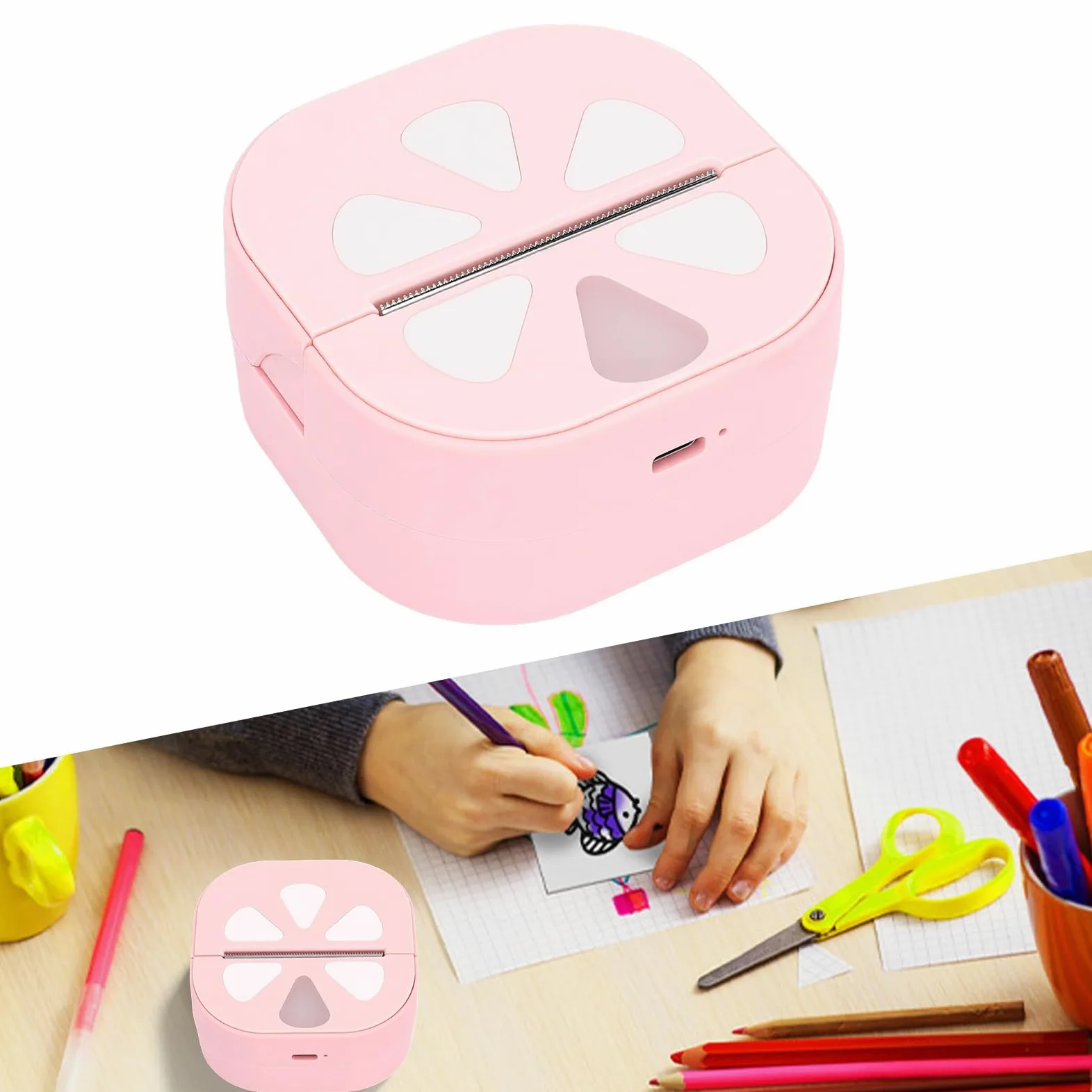 Mini Stampante per Adesivi, Etichettatrice Termica Portatile con App di Stampa, per Casa, Ufficio, Scuola, Regalo di Natale, Bambini e Donne