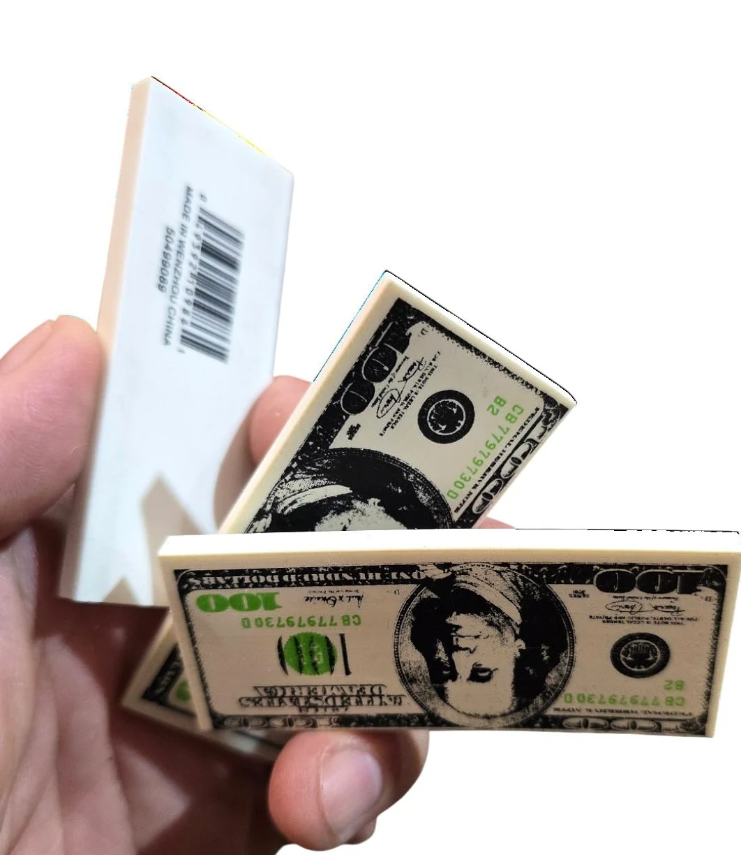 Gomma da cancellare da $100 dall'aspetto realistico (confezione da 36) Quasi 3 "x 3,2 cm. Gomma
