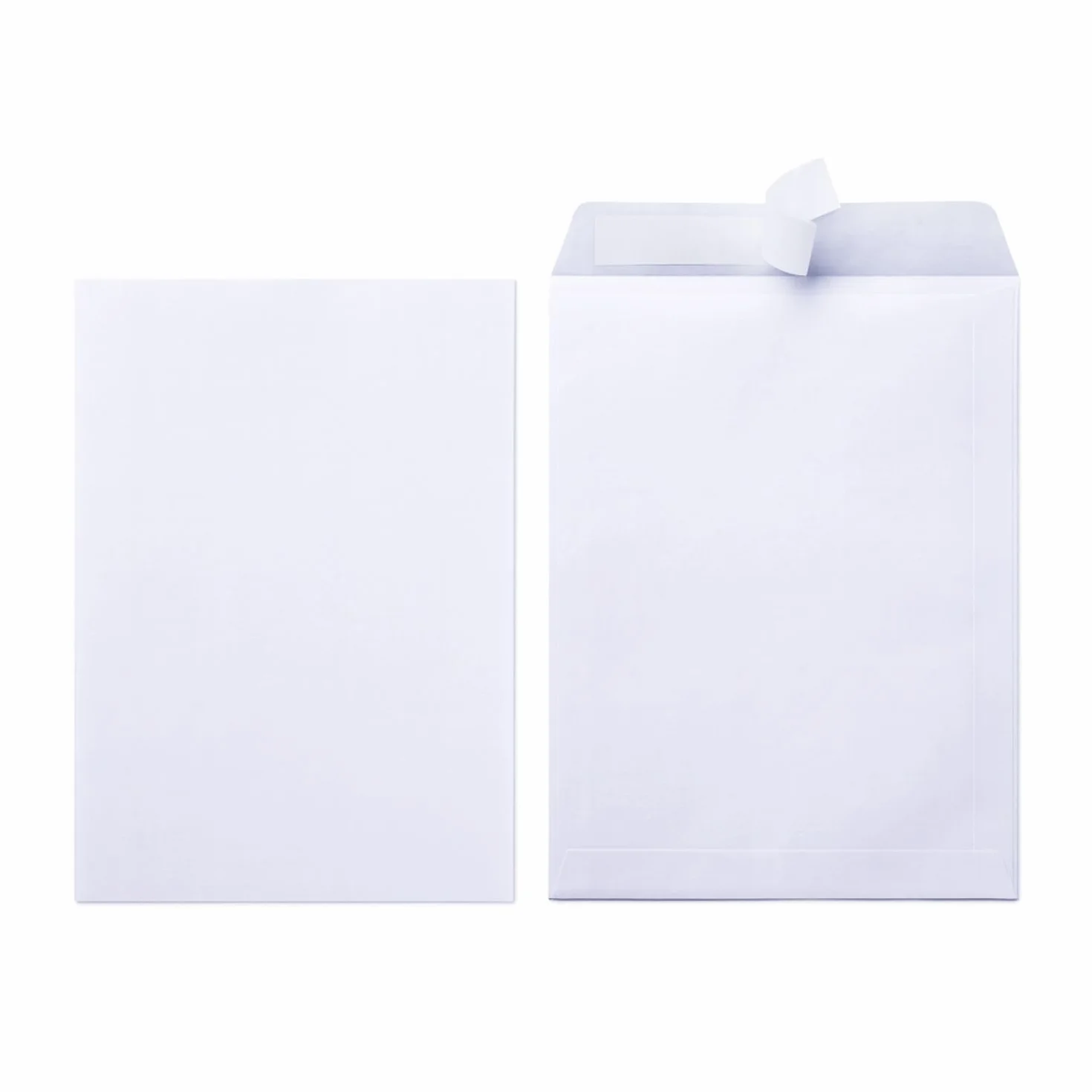 Buste bianche formato C4 adesive per fogli A4 carta resistente autoadesive senza finestra confezione da 12