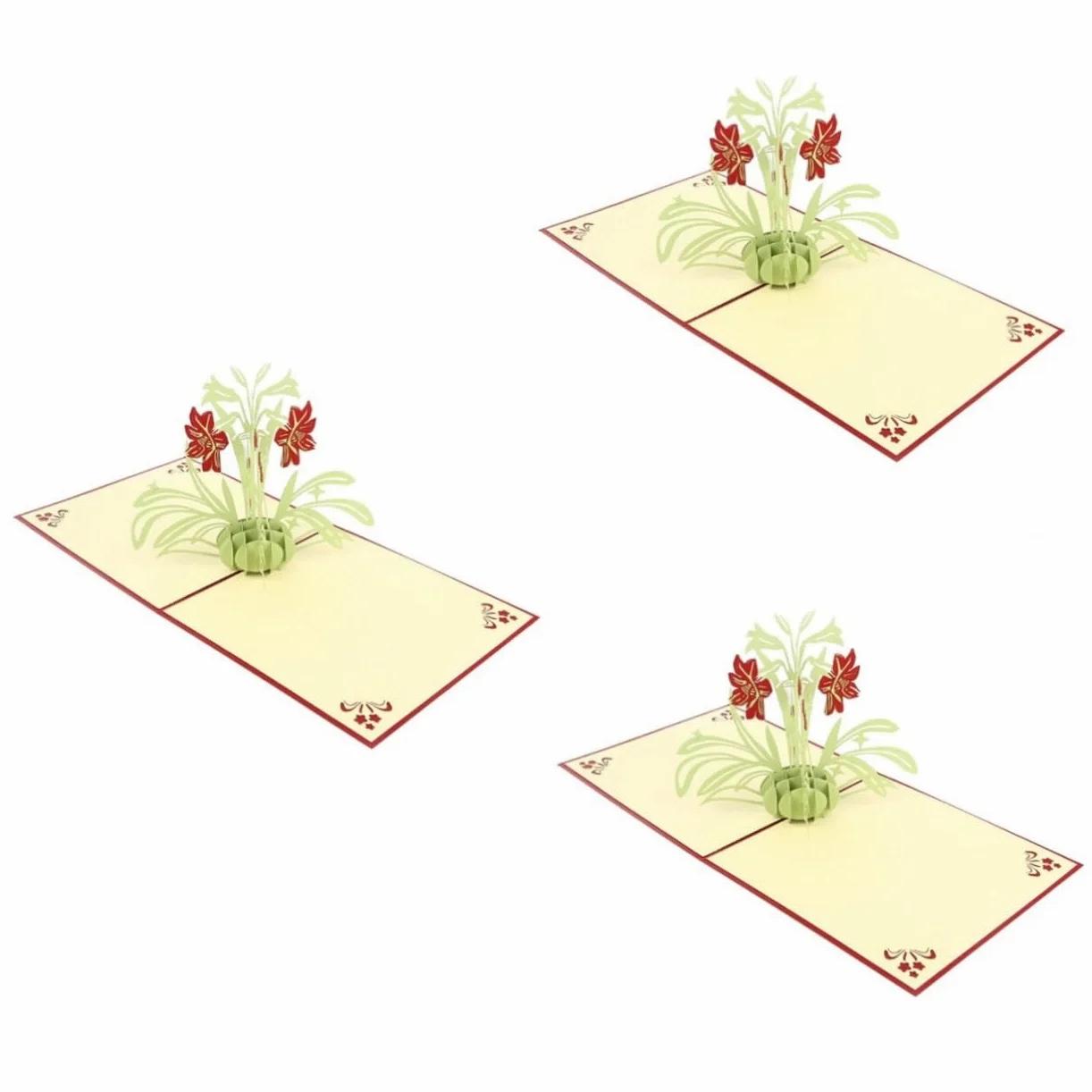 3 Set Di Biglietti Dauguri Con Narcisi in Busta 3d Per Compleanni Matrimoni Anniversari E Occasioni Di Laurea 2 Pezzi * 3