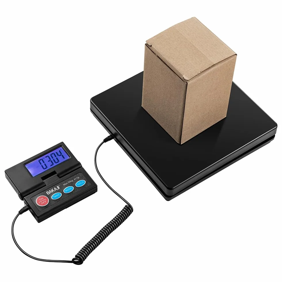 BAKAJI Bilancia Digitale Pesa Pacchi Postali 50 kg Commerciale con Display LCD