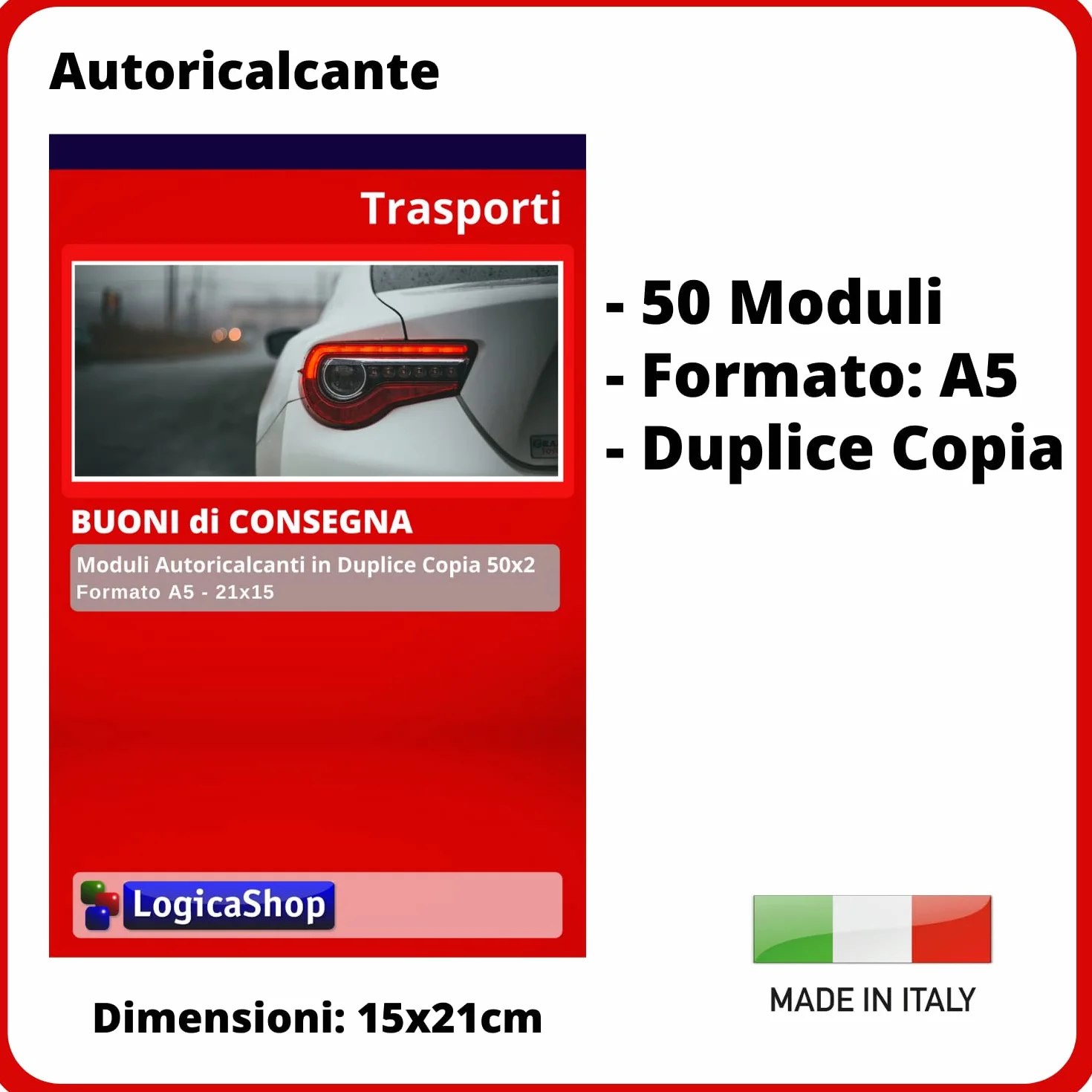 Buoni di Consegna in Duplice Copia Autoricalcante, Moduli 50x2, Formato A5, 22x15cm (5)