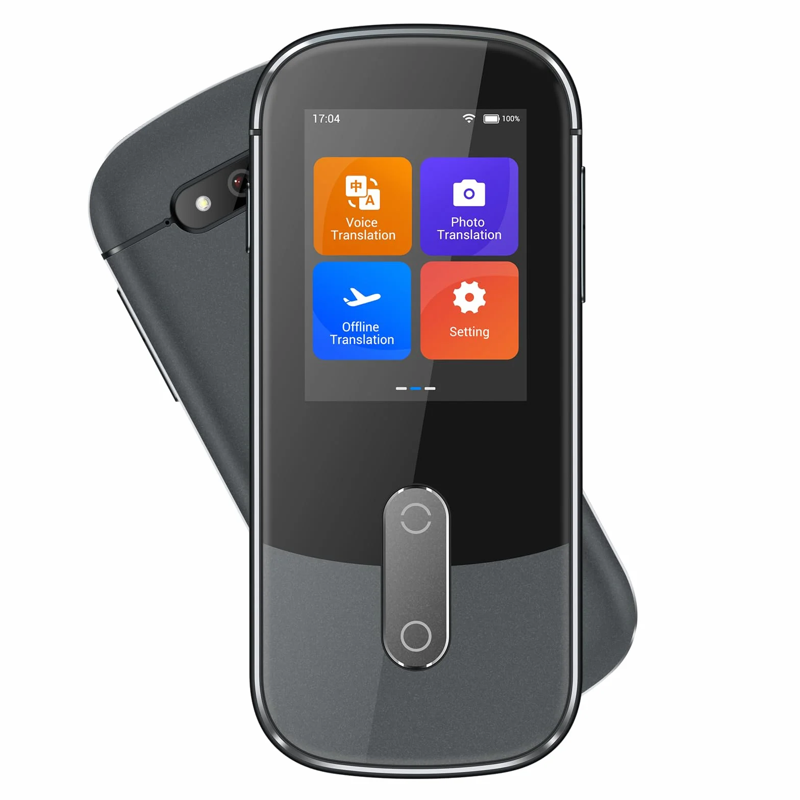 Anfier - Dispositivo Traduttore Vocale da Viaggio Offline W09 PRO per 144 Lingue e Accenti, Traduzione Foto Senza Necessità di WiFi o Internet, per Viaggi e Affari, Colore Grigio