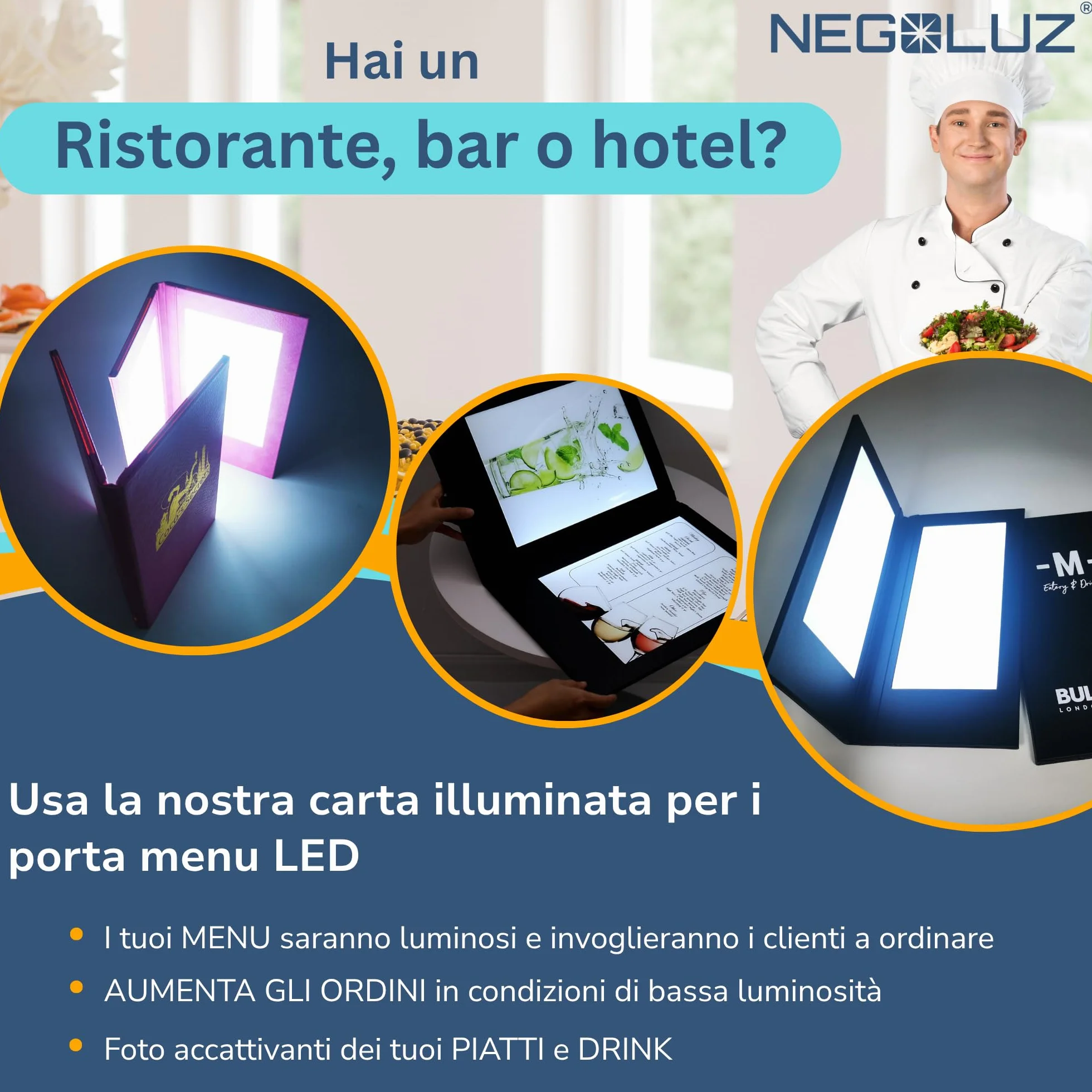 Carta Backlight A4 Retroilluminata PRO 100 Fogli per Porta Poster Vetrina LED e Porta Menu Luminoso NegoLuz