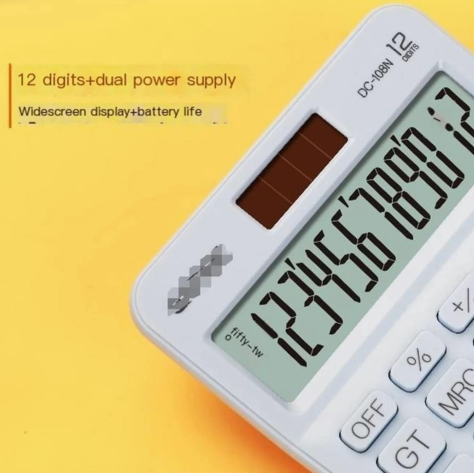 Calcolatrice Casa Ufficio Candy Colors Calcolatrice da Tavolo Display LCD A 12 Cifre Solare E Batteria Dual Power Perfetta per Scuola(Black)