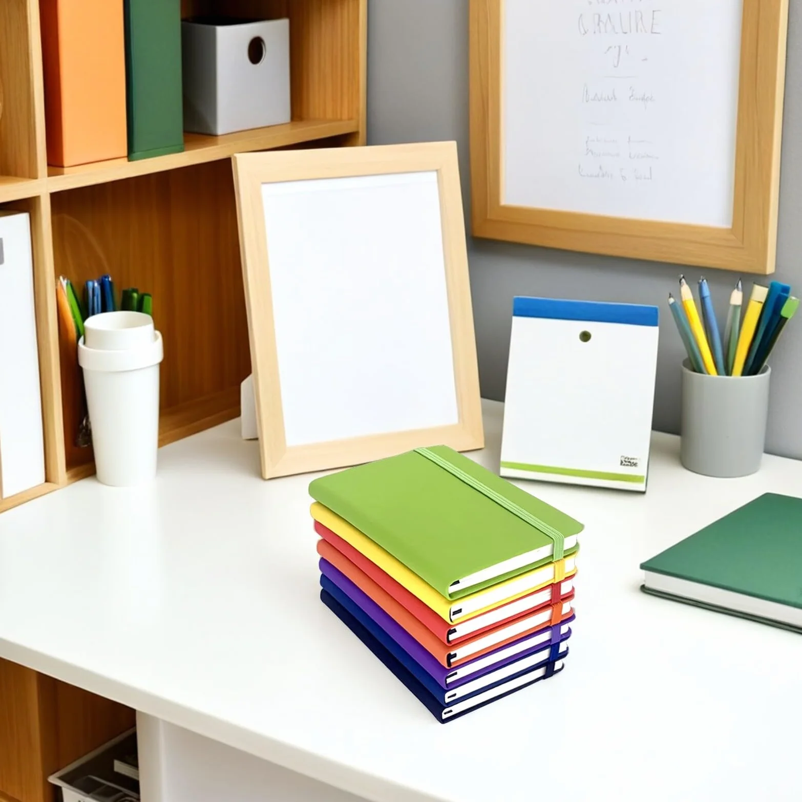 jojofuny Set di 7 Quaderni A6 con Copertina in Pu, Pagine a Righe, Chiusura Elastica e Formato Tascabile per Studenti e Uso Scolastico Efficiente