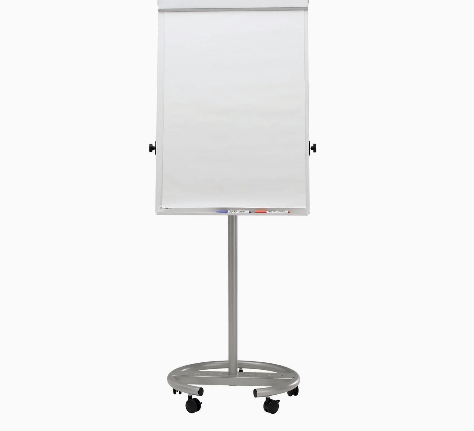 MAUL Lavagna flipchart MAULoffice mobile regolabile argento magnetica | stabile struttura in acciaio, altezza adattabile, 5 ruote bloccabili, superficie per magneti, supporti carta flessibili
