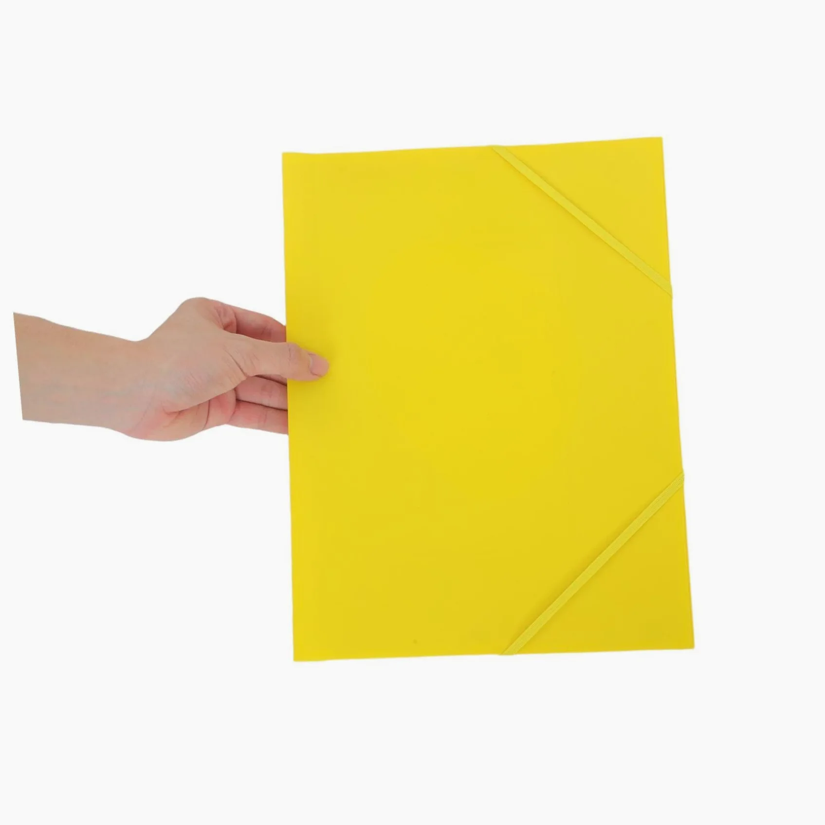 10 Pezzi Cartella Portadocumenti A4 con Chiusura Elastica Gialla in Plastica, 3 Lembi e Scomparti Multipli per Scuola e Ufficio